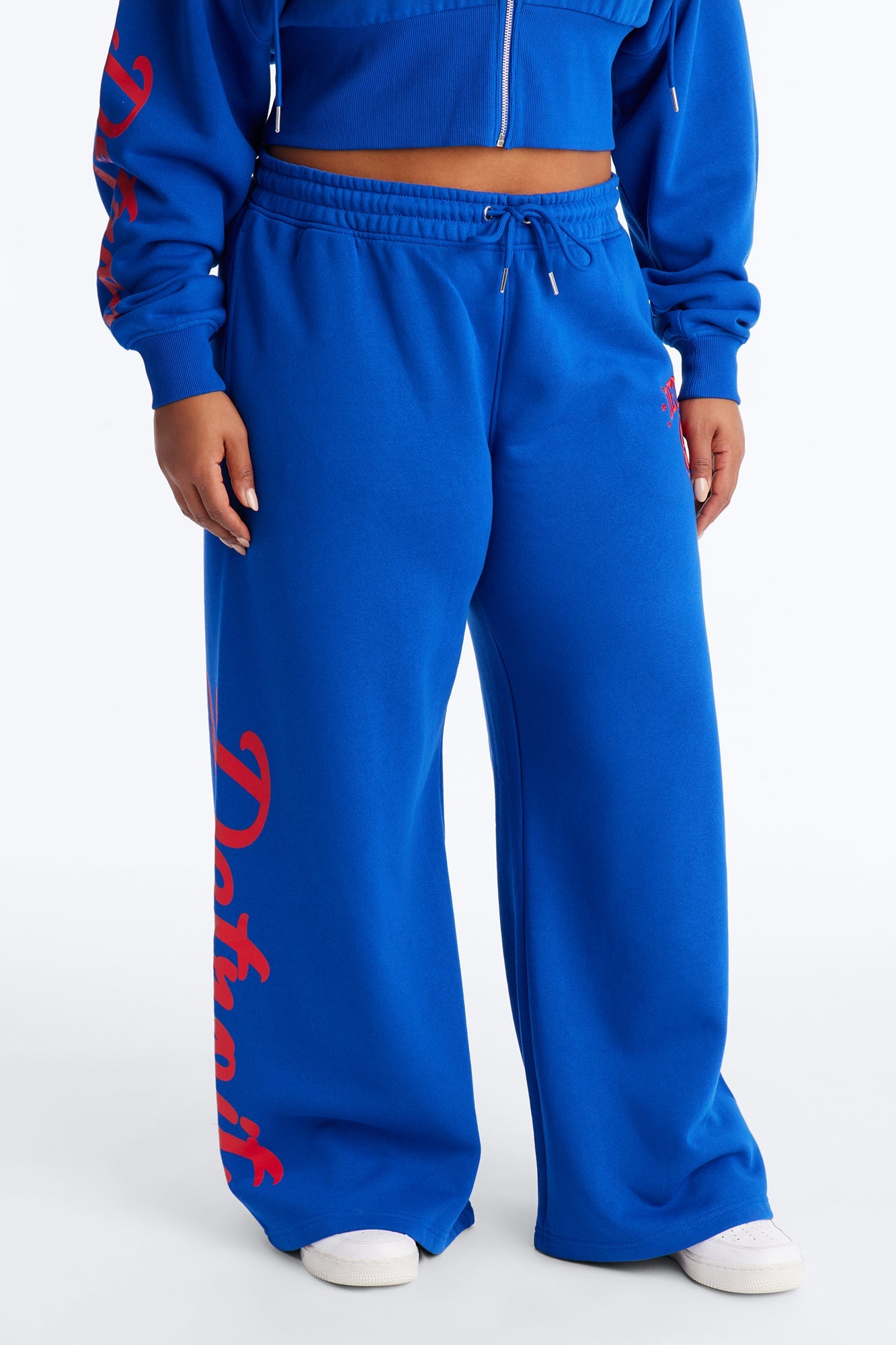 NBA Detroit Pistons Fleece Wide Leg Pants - Royal