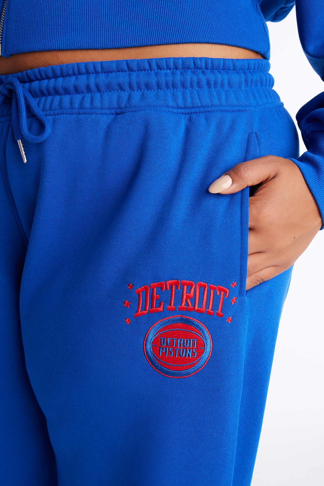 NBA Detroit Pistons Fleece Wide Leg Pants - Royal