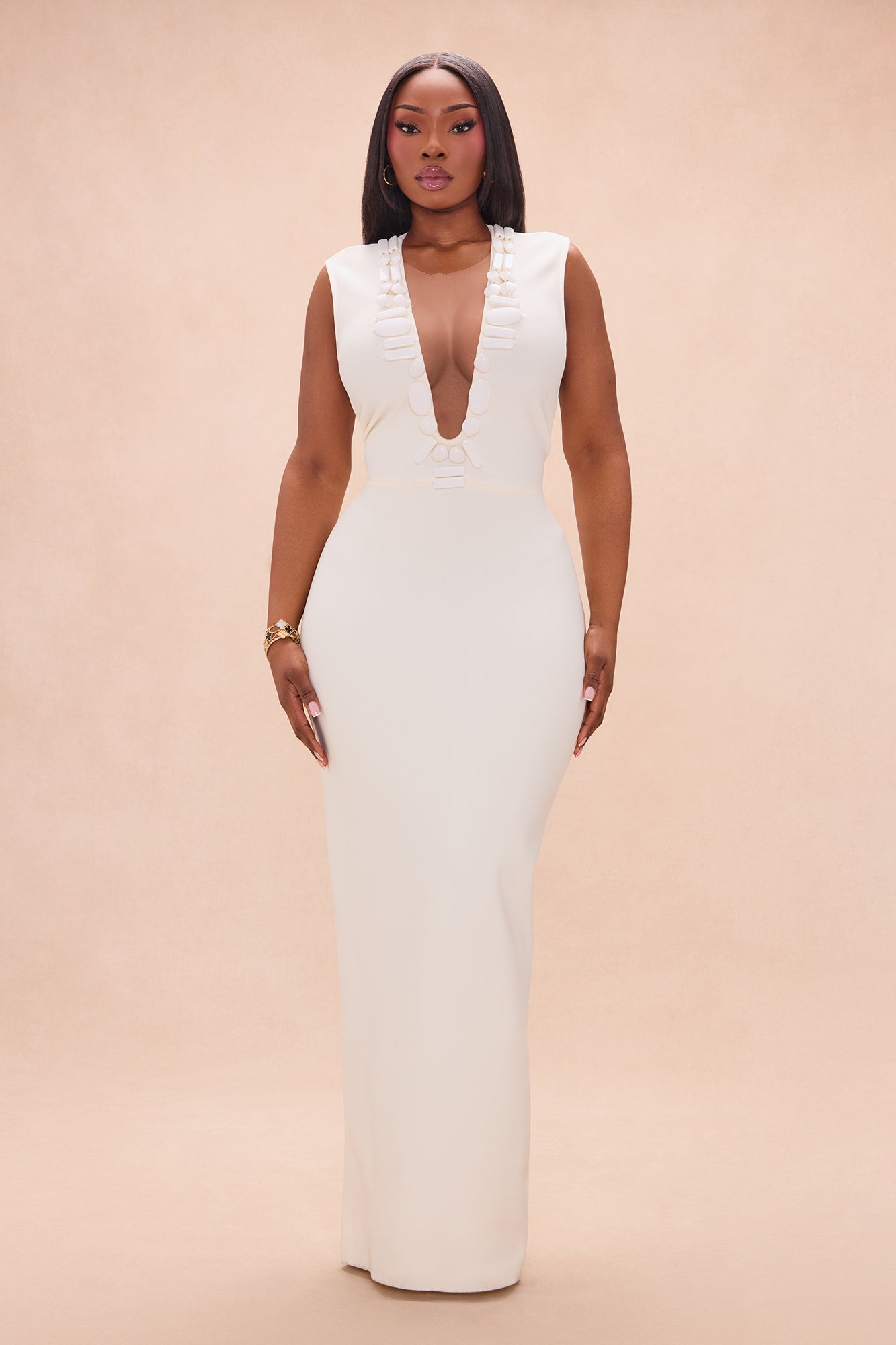 Mika Bandage Maxi Dress - Cream