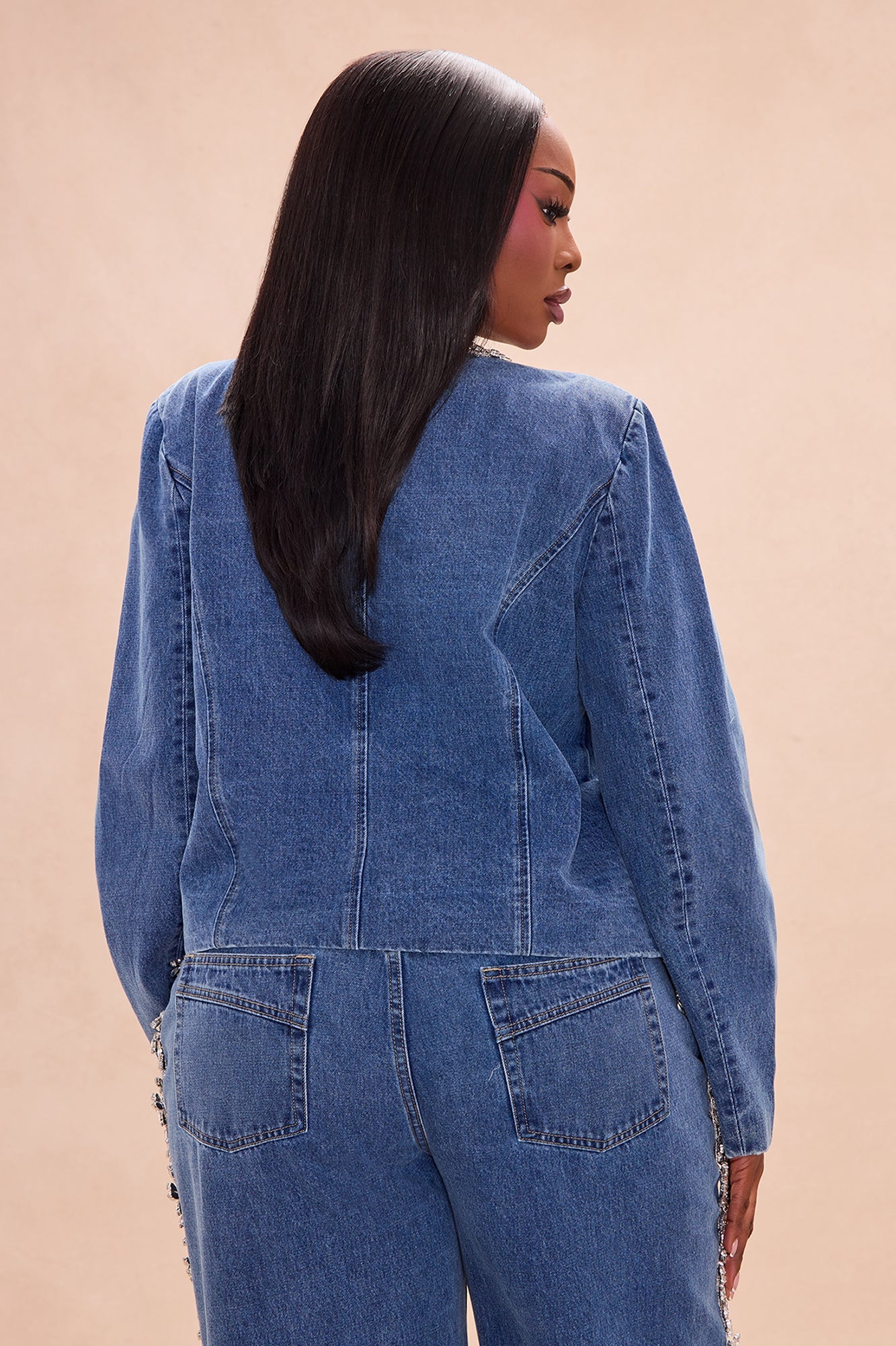 Came To Play Rhinestone Denim Jacket - Vintage Wash
