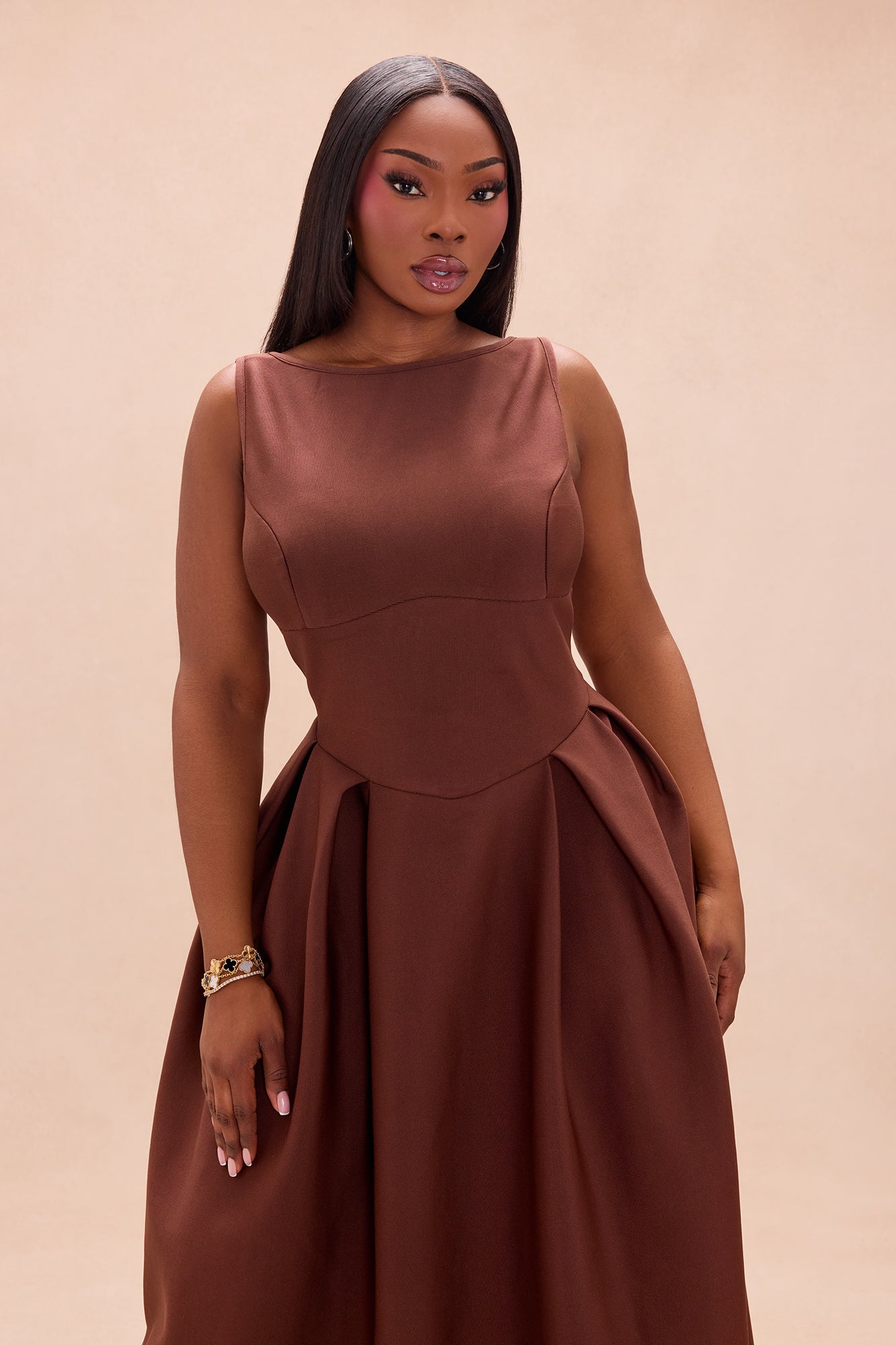 Lani Bandage Maxi Dress - Chocolate