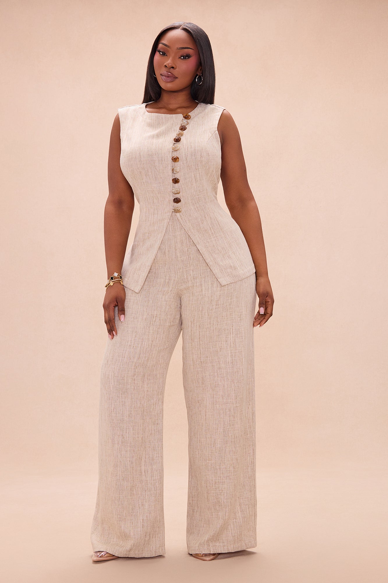Mitzy Linen Pant Set - Tan
