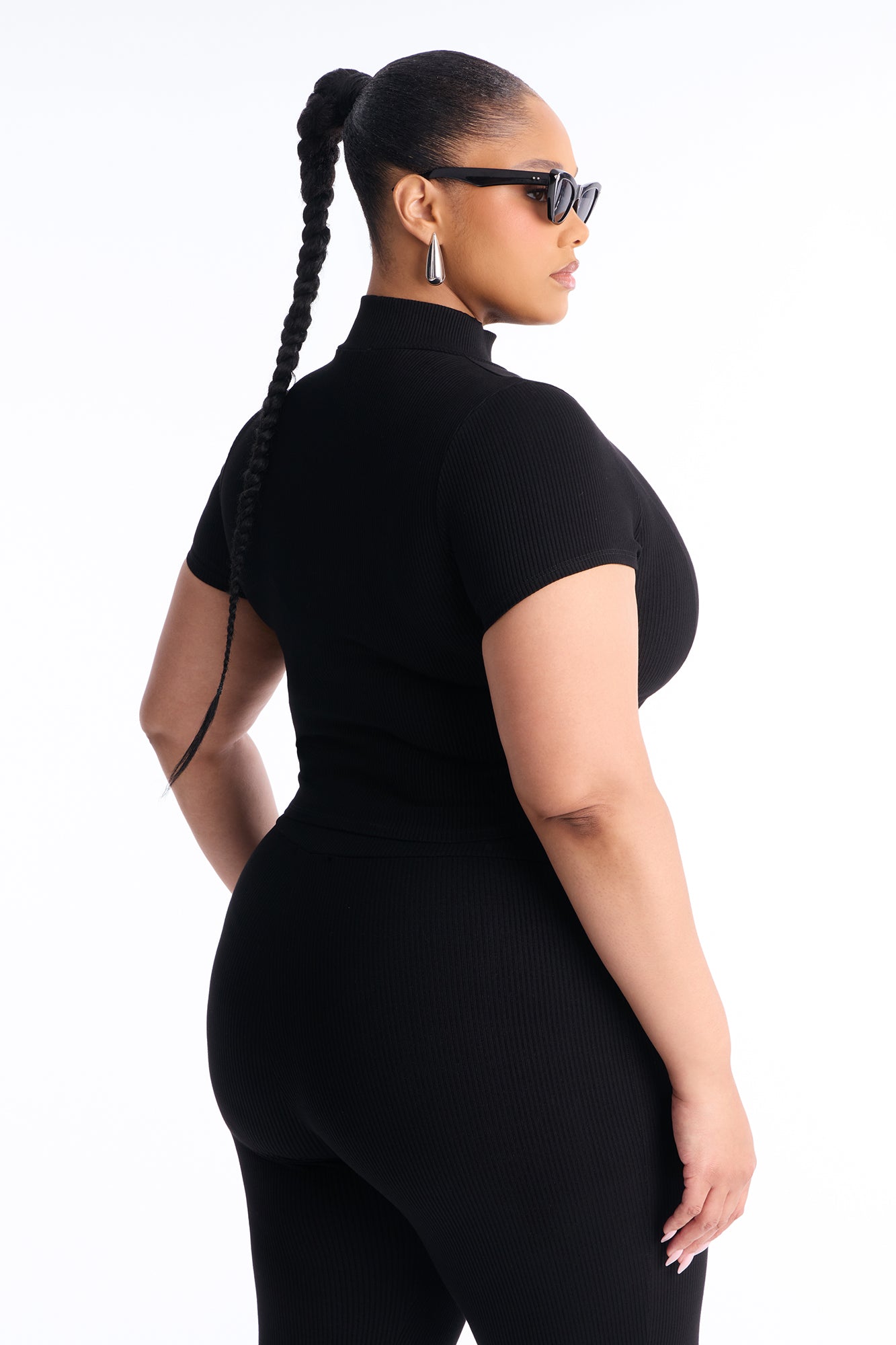Mia Zip Snatched Pant Set - Black