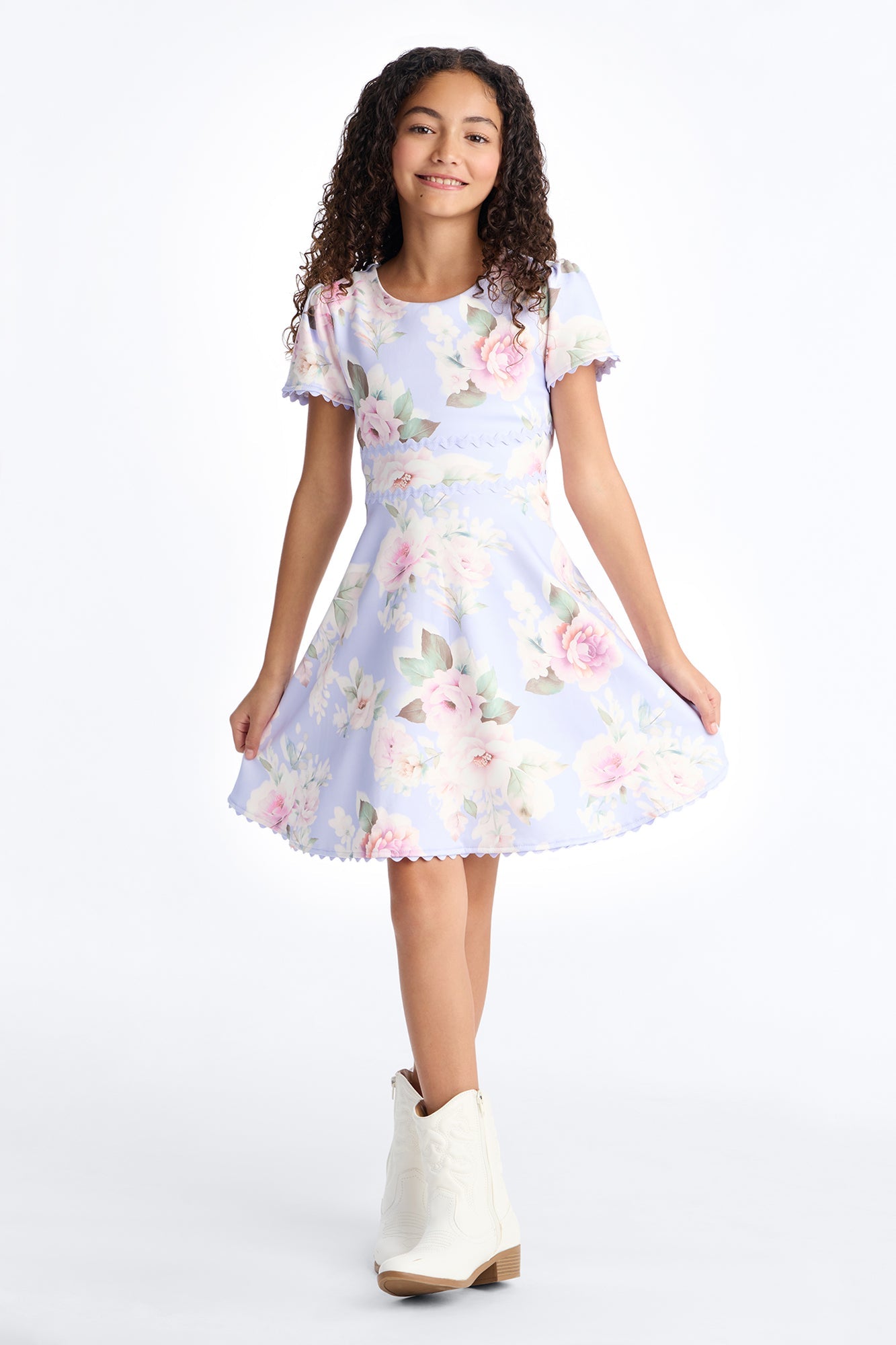 Mini Set The Scene Dress - Purple/combo