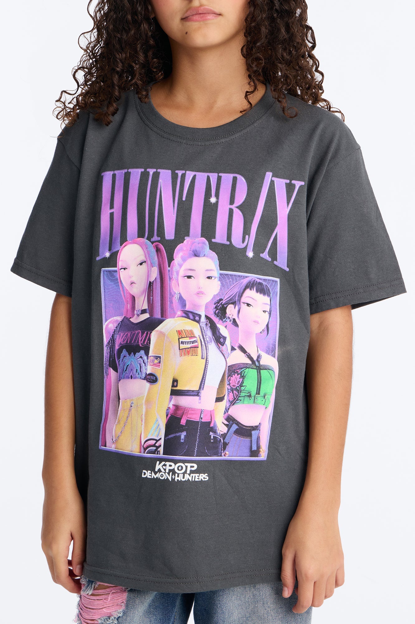 Mini Huntrix KPop Demon Hunters Short Sleeve Tee - Grey
