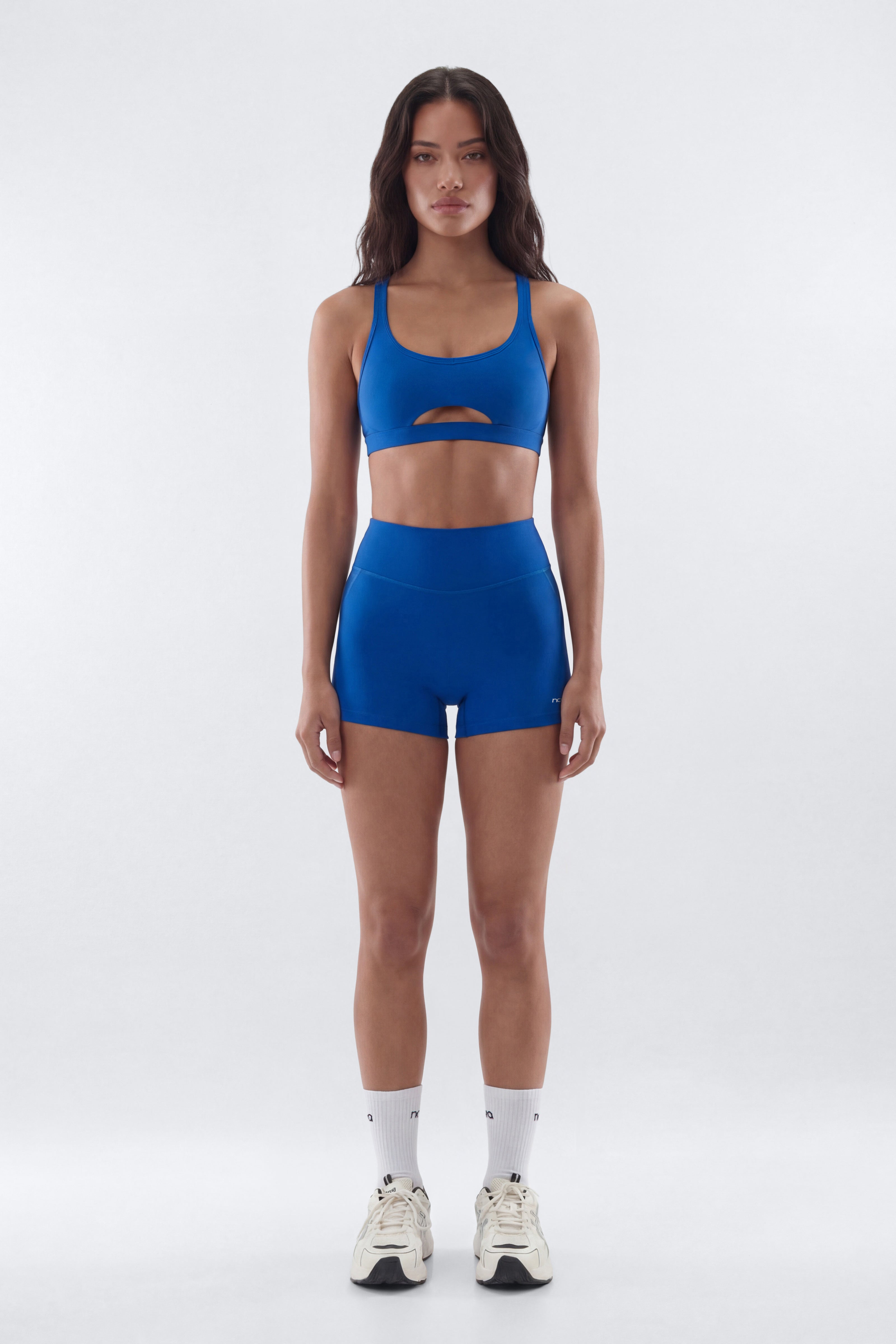 AirSculpt™ 3″ Mesh Contrast Sports Biker Short - CobaltBlue