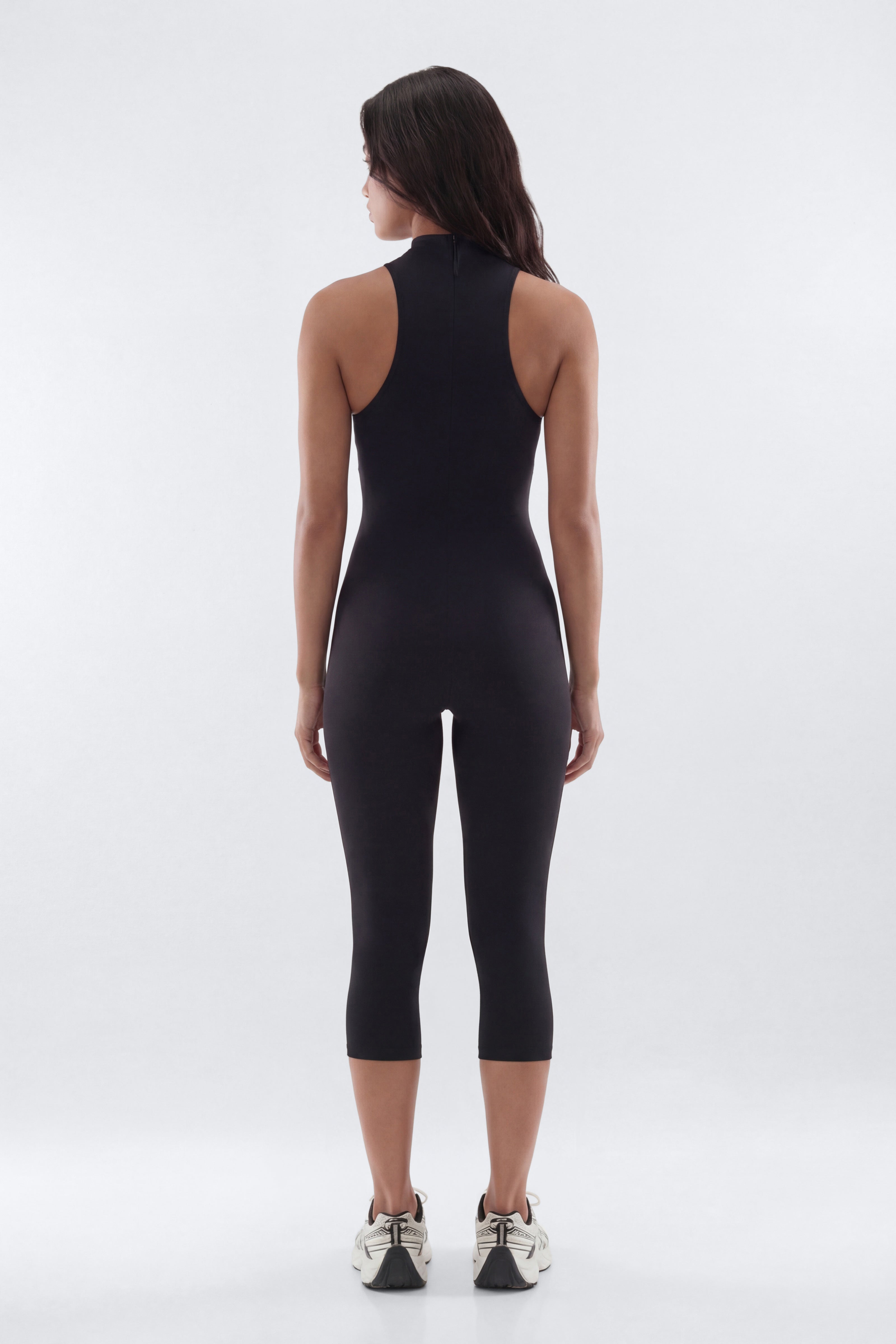 ProStretch™ 18″ High Neck Capri Jumpsuit - Black