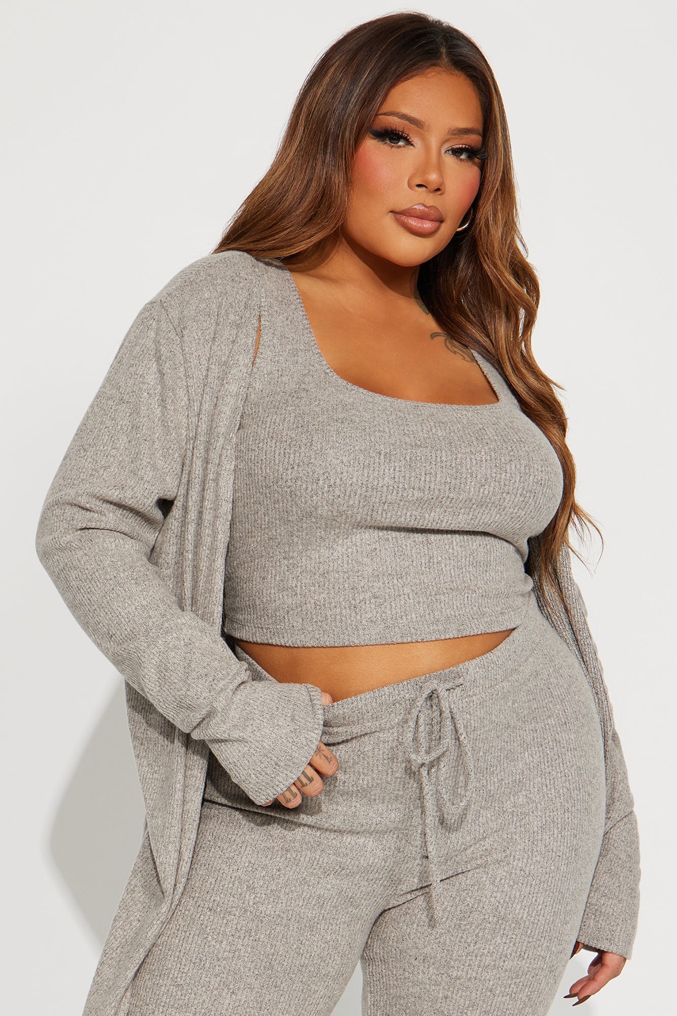 Calm N Cozy 3 Piece Pant Set - Oatmeal