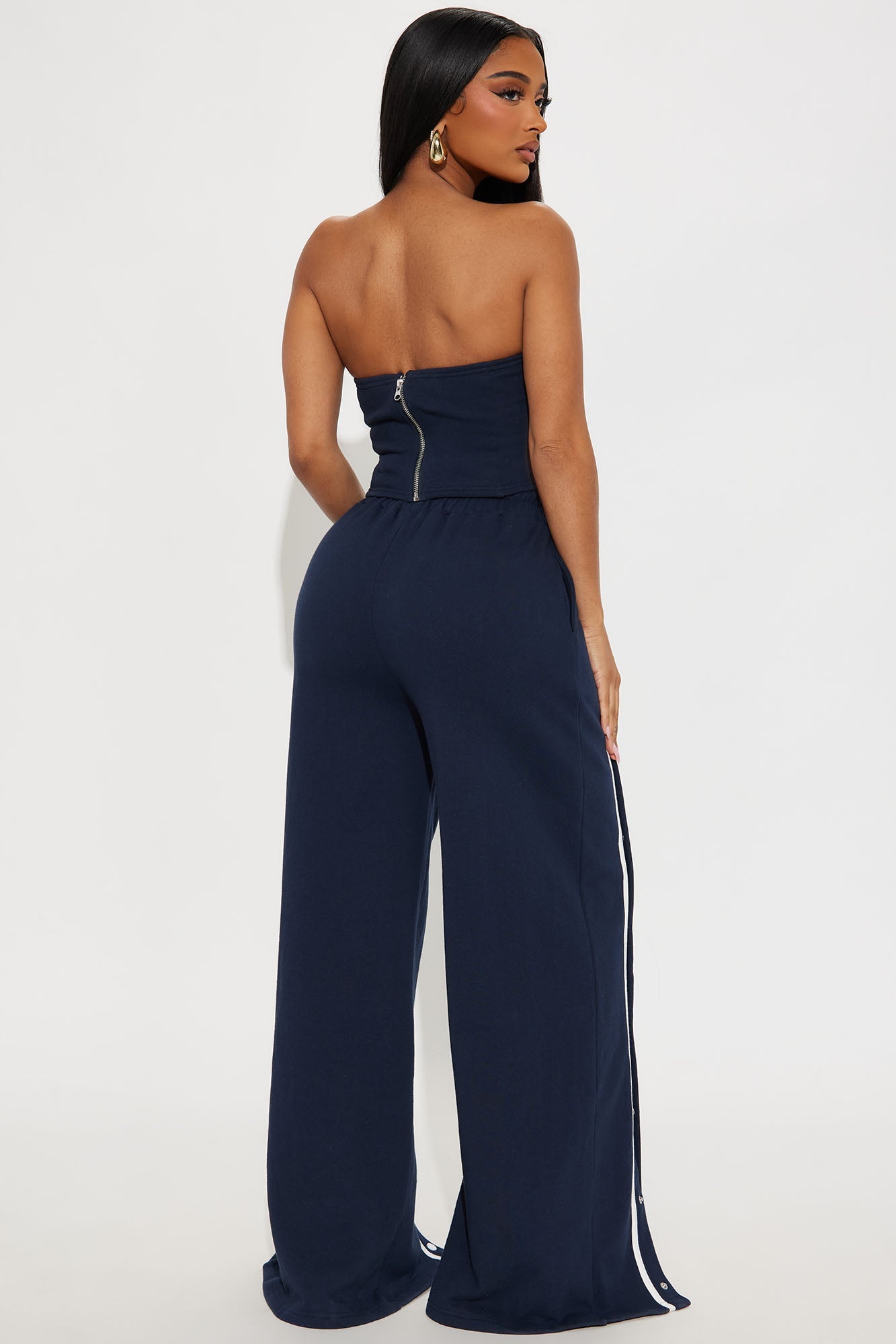 Sara Fleece Track Pant Set - Navy