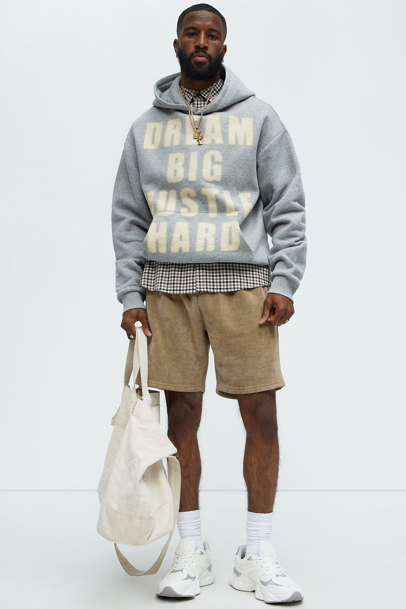 Dream Big Hustle Hard Hoodie - Heather Grey