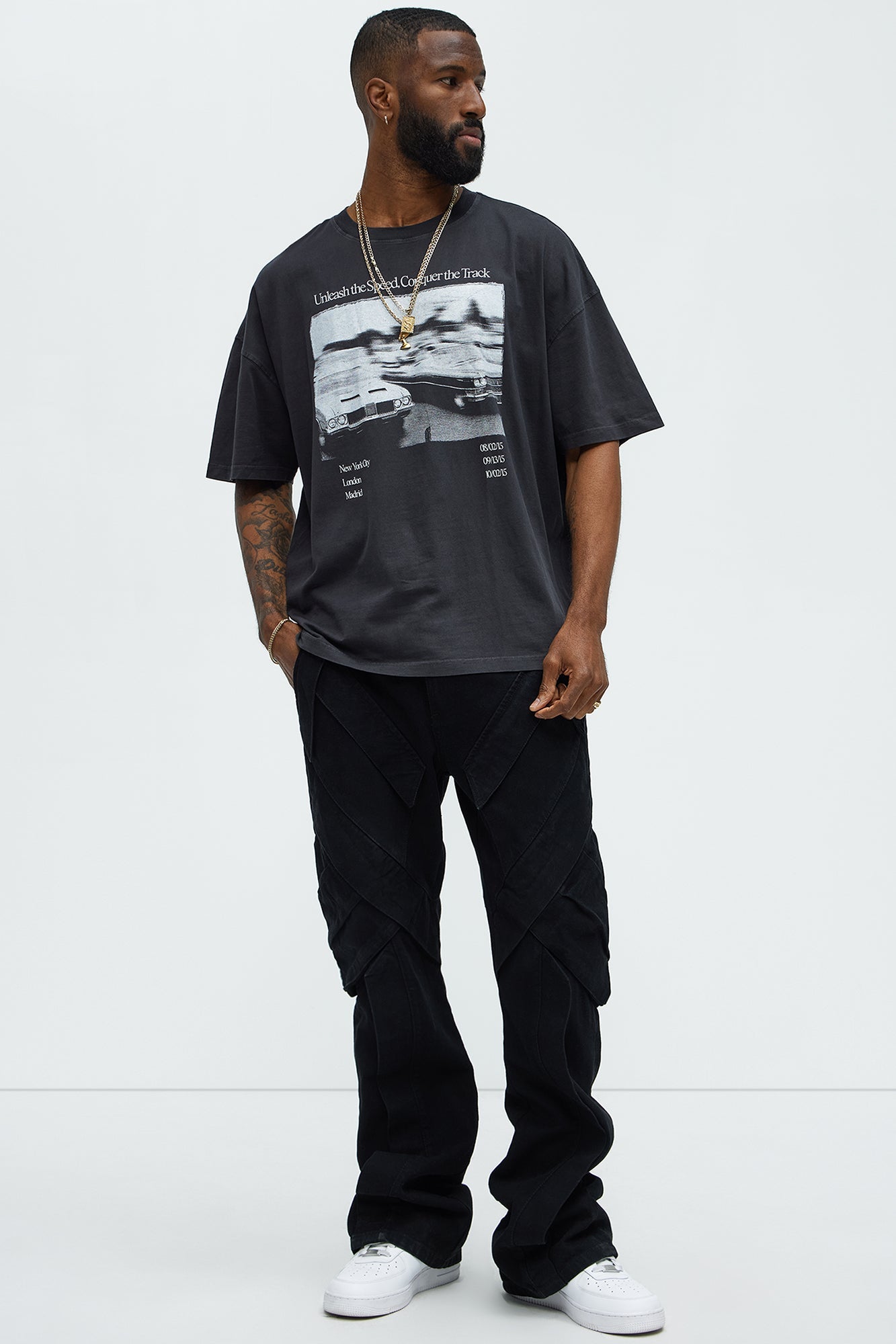 Unleash The Speed Oversized Short Sleeve Tee - Black