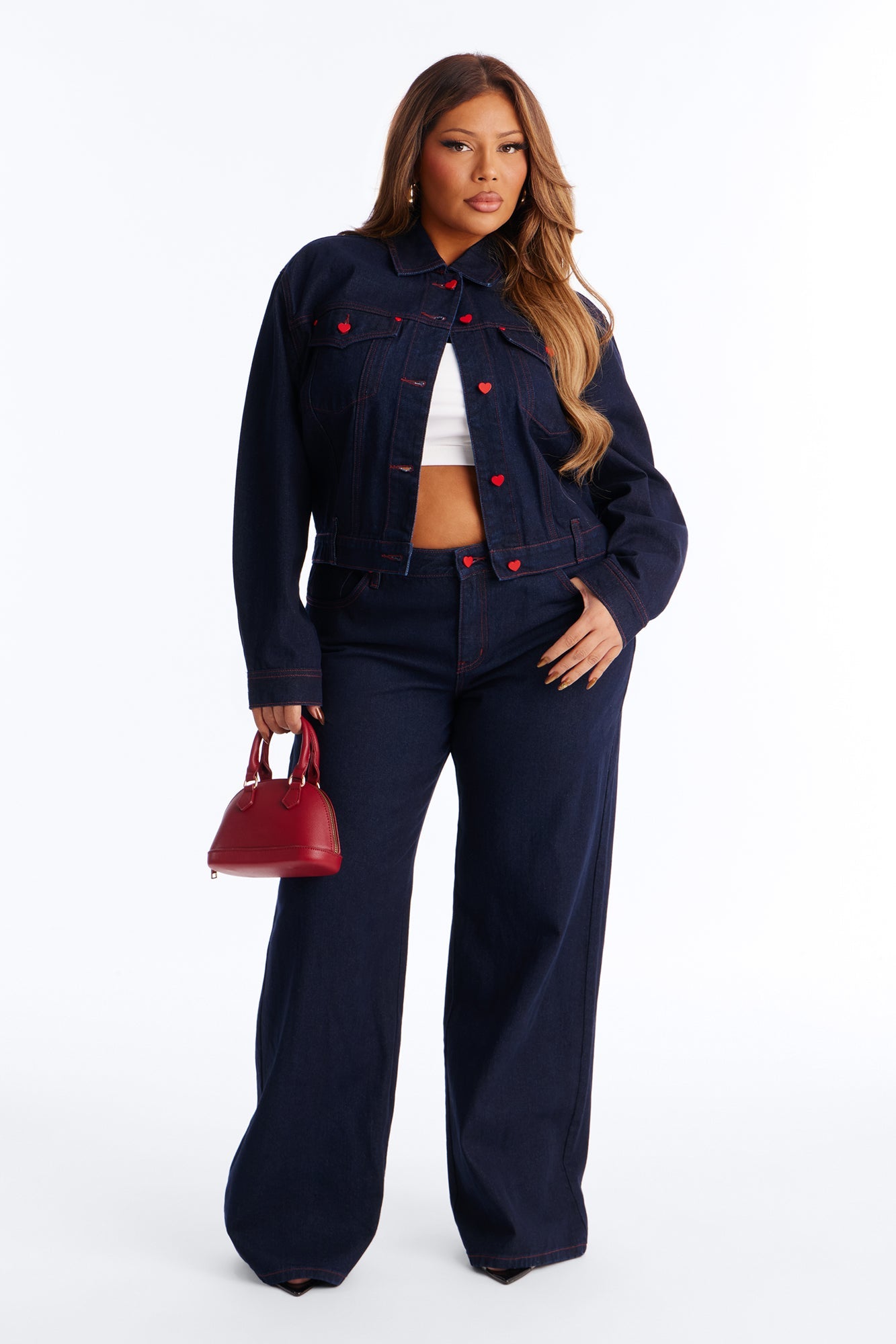 Love Language Wide Leg Jeans - Rinse Blue Wash