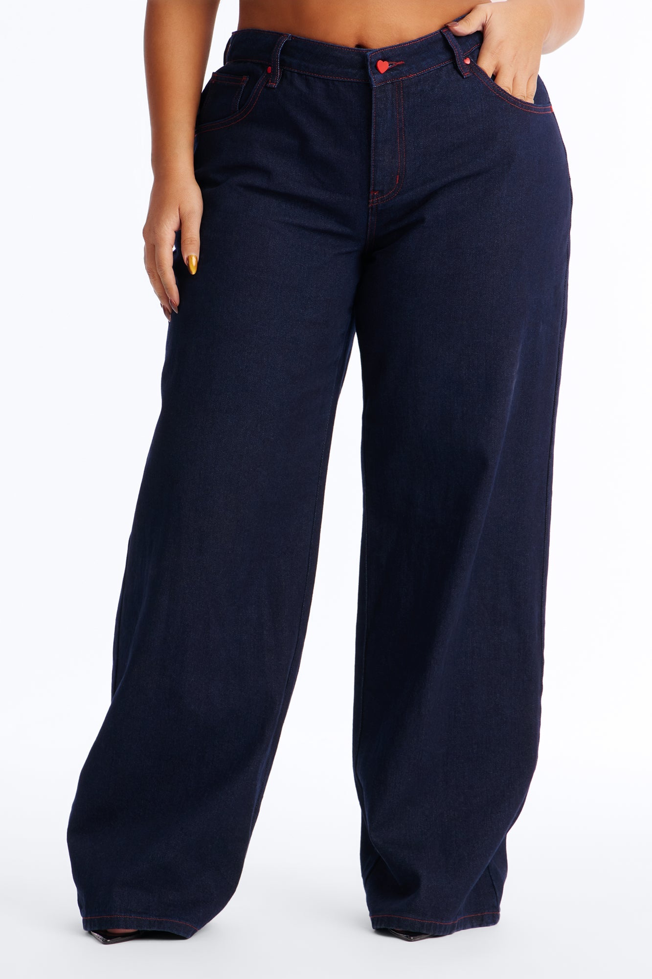 Love Language Wide Leg Jeans - Rinse Blue Wash
