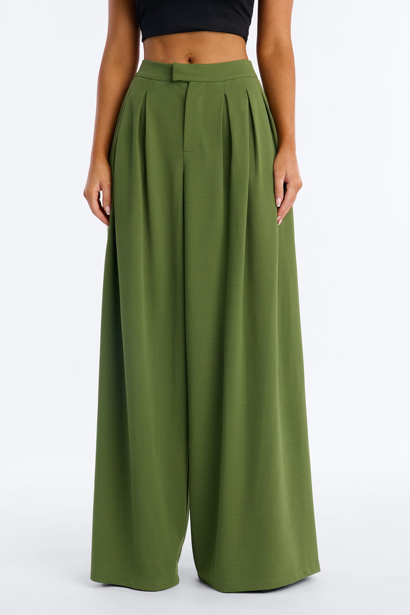 Charlie Wide Leg Trouser 33″ - Green