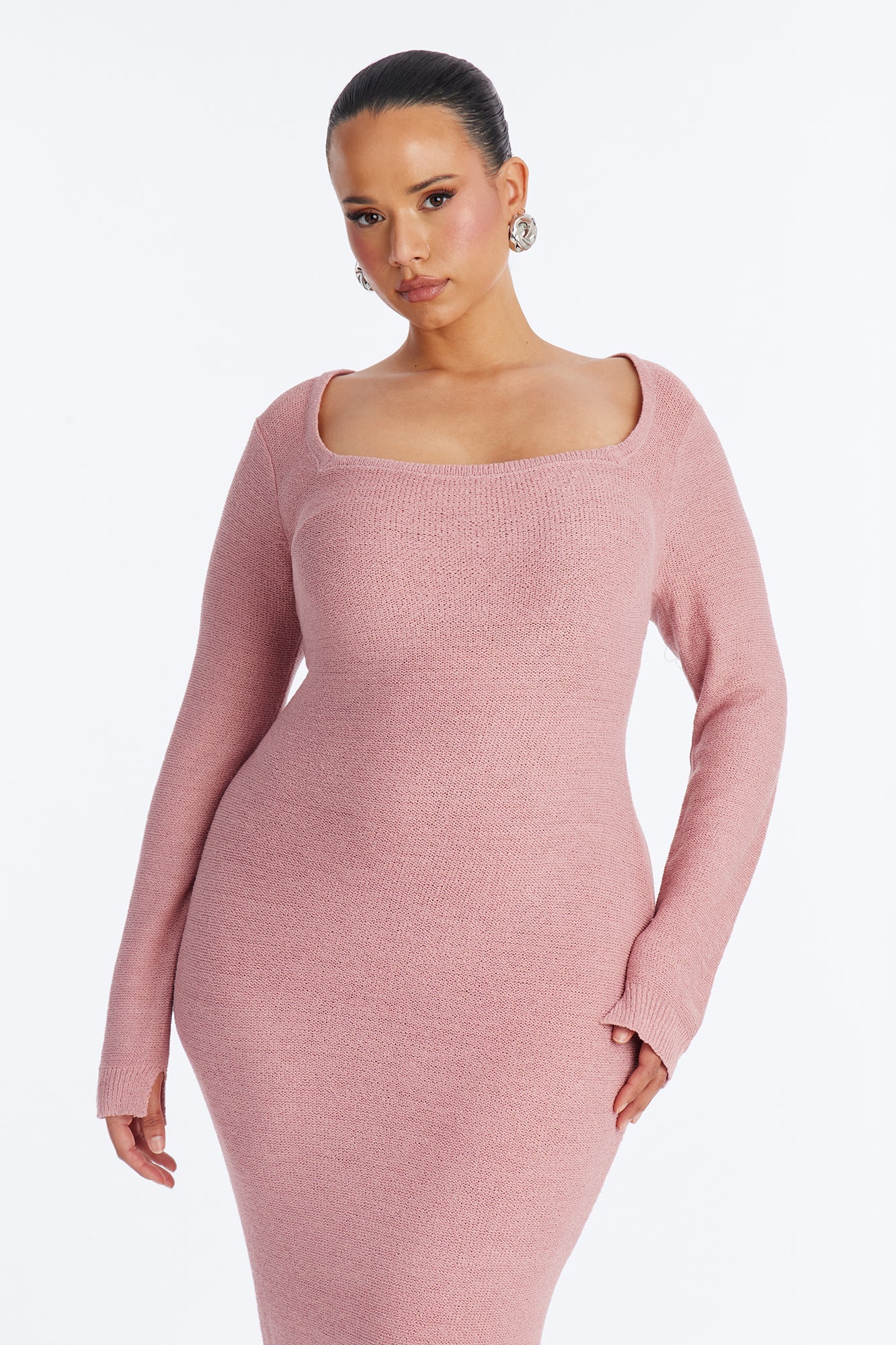 Delany Long Sleeve Knit Maxi Dress - Mauve