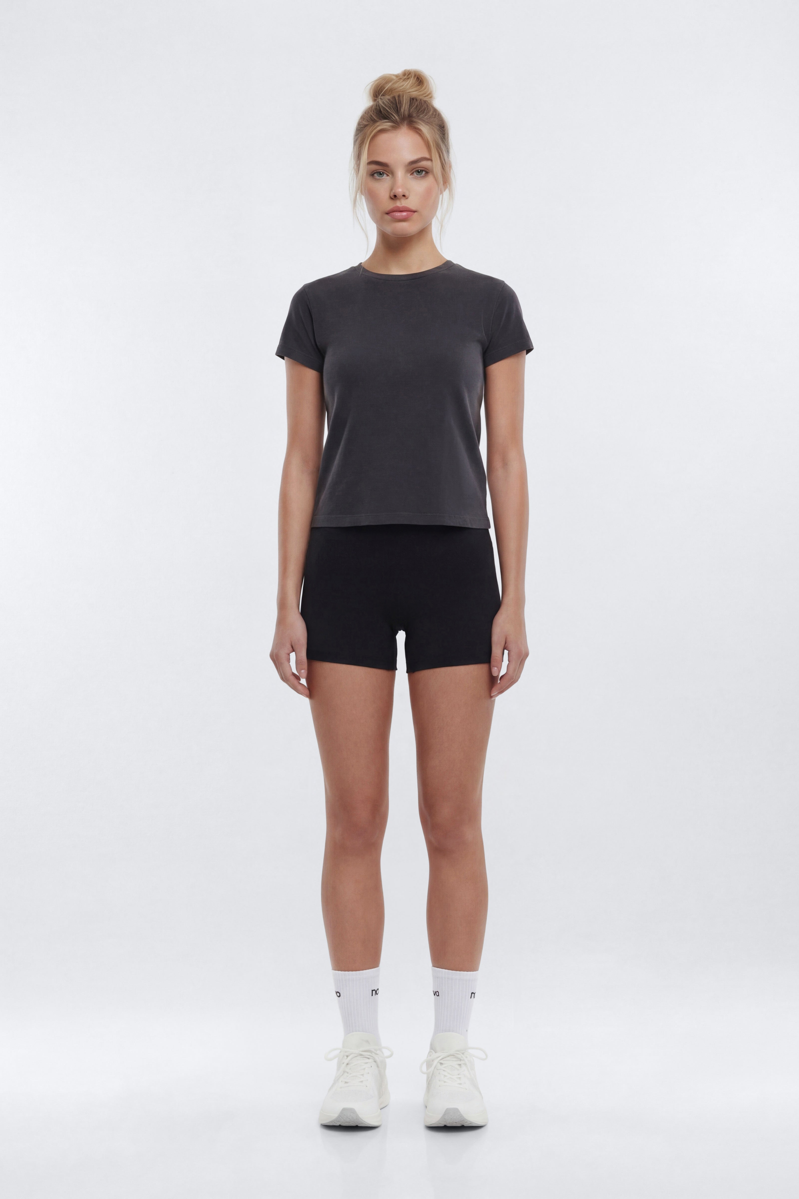 Cotton Jersey Short Sleeve T Shirt - Charcoal