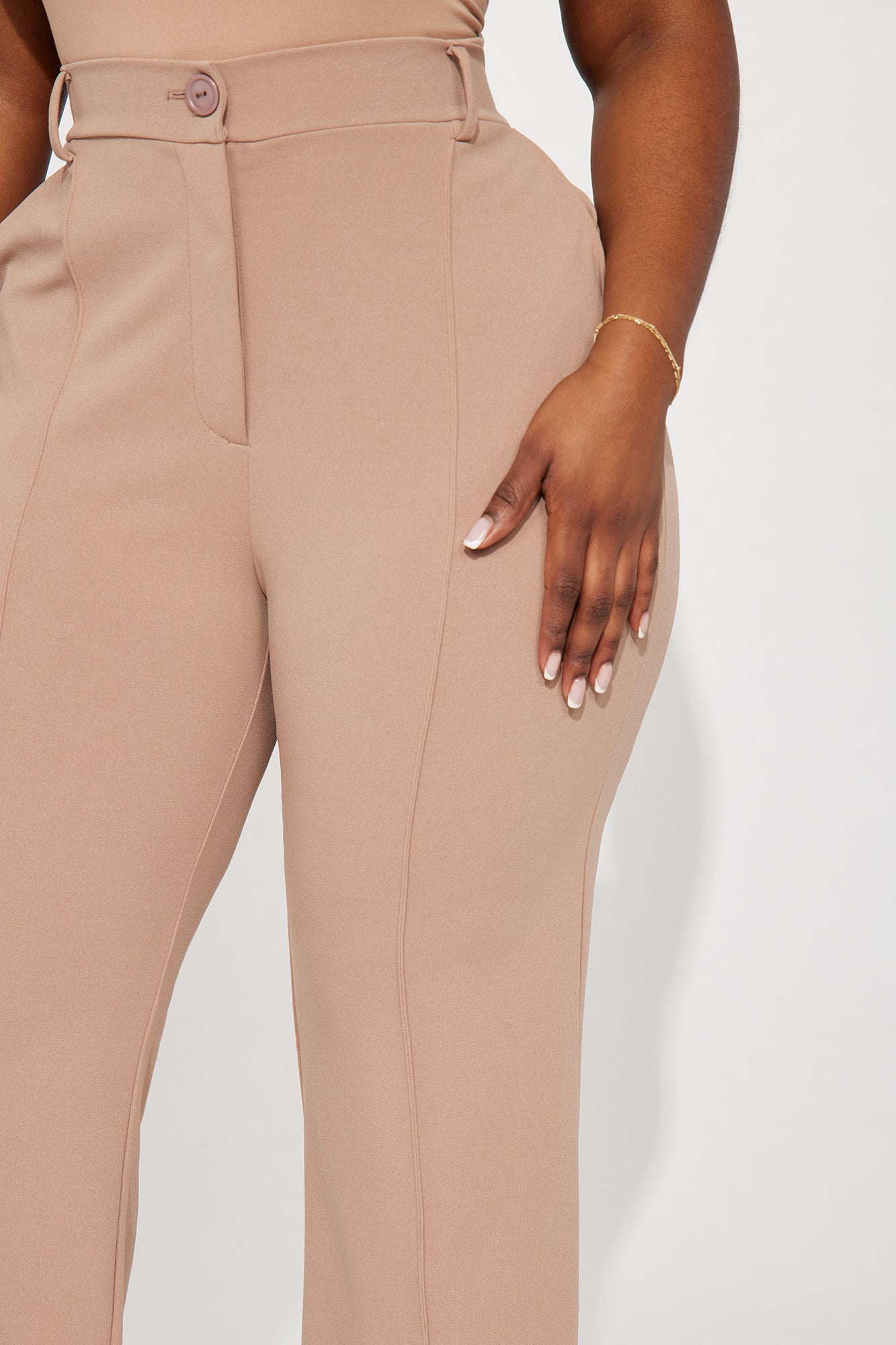 Heidi Wide Leg Trouser Pant - Taupe