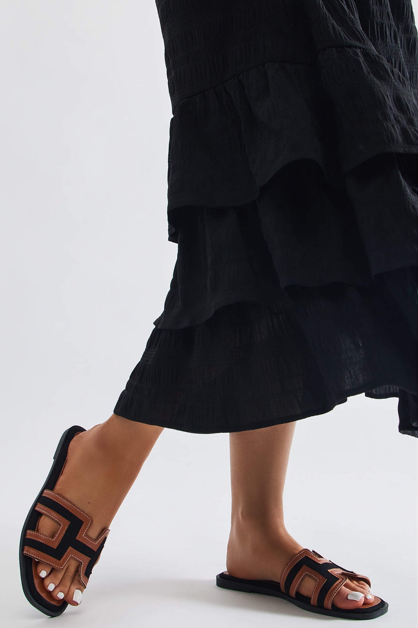 Endless Fun Flat Sandals - Black