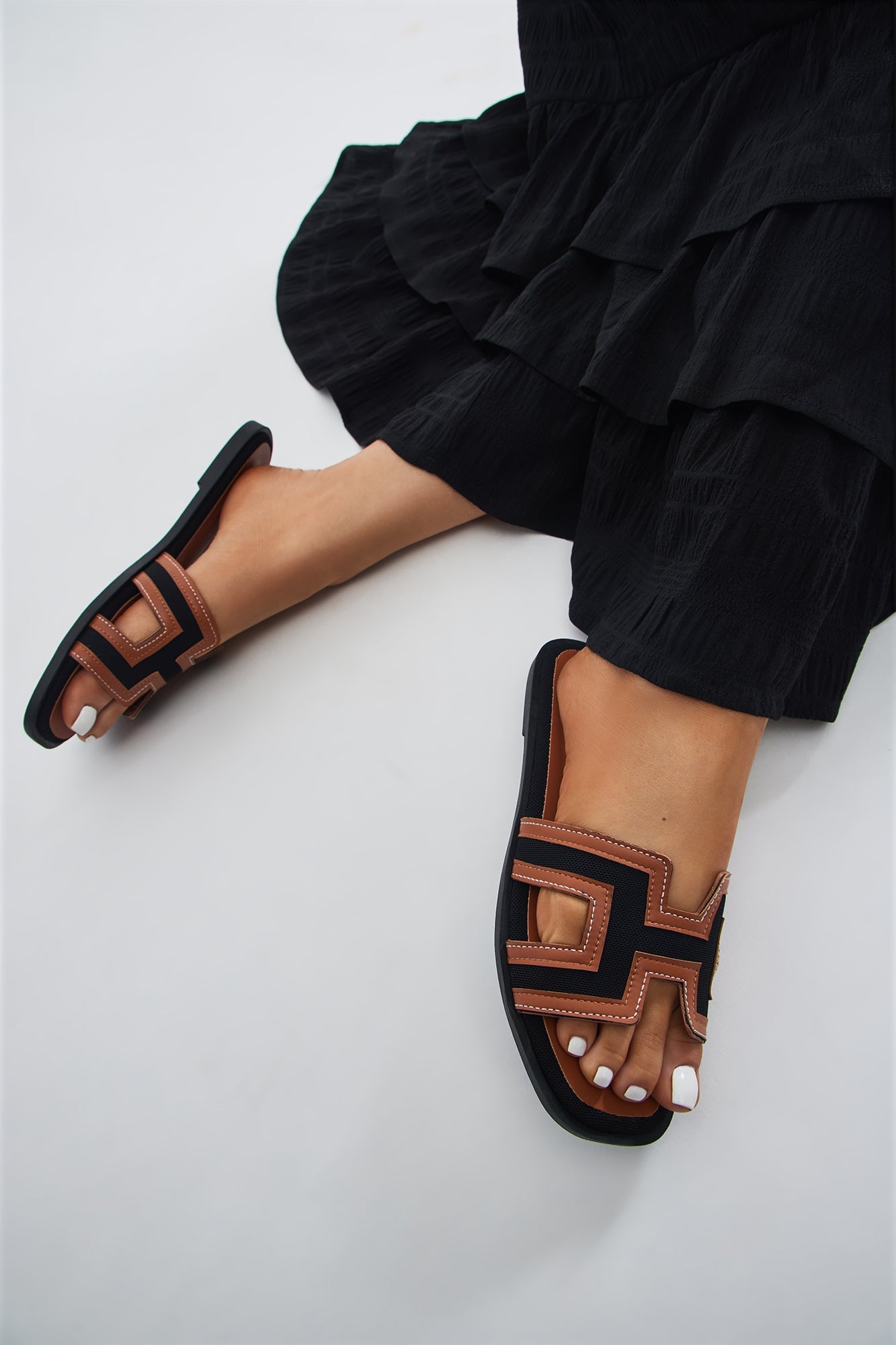 Endless Fun Flat Sandals - Black