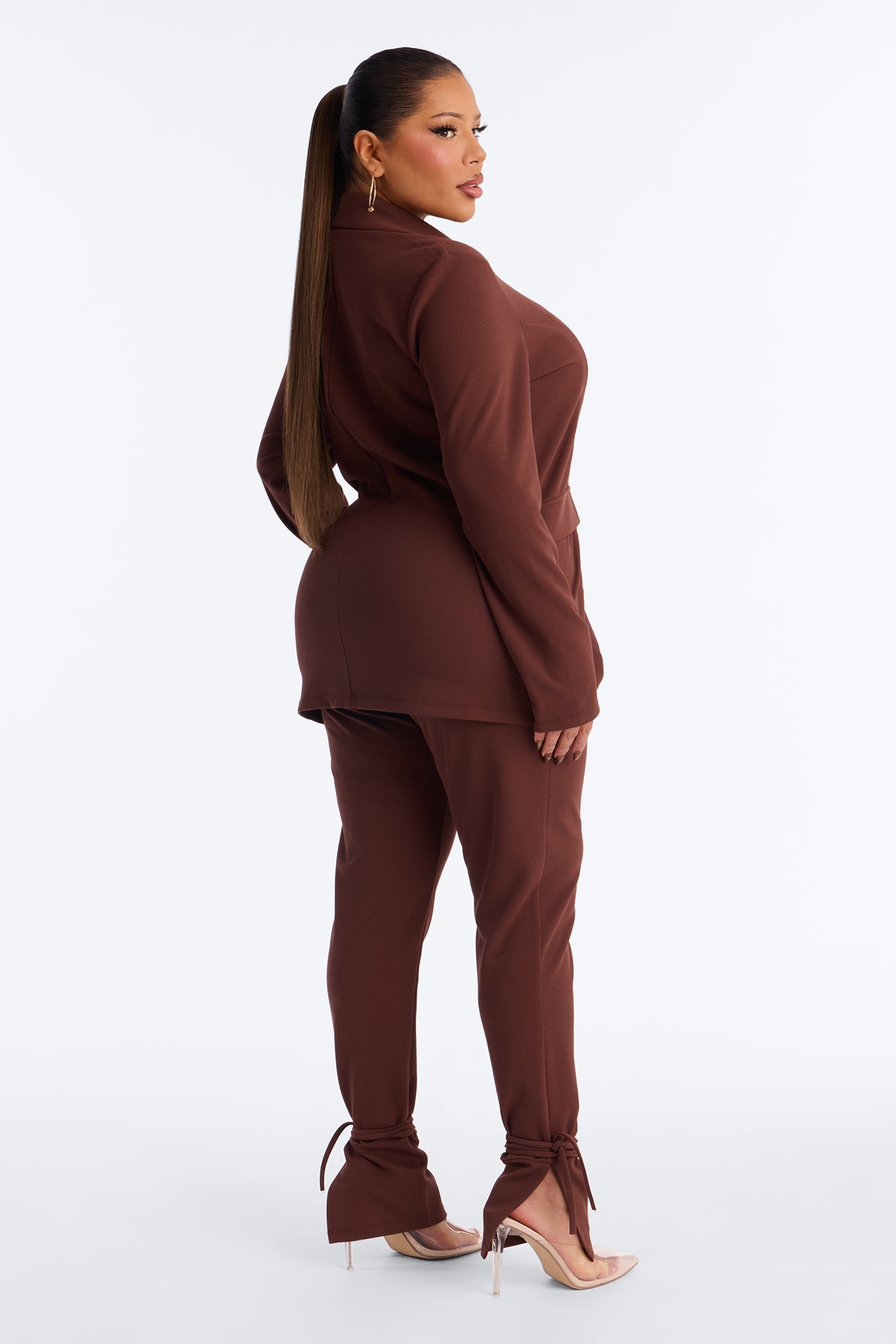 Head Of The Table Pant Suit - Chocolate