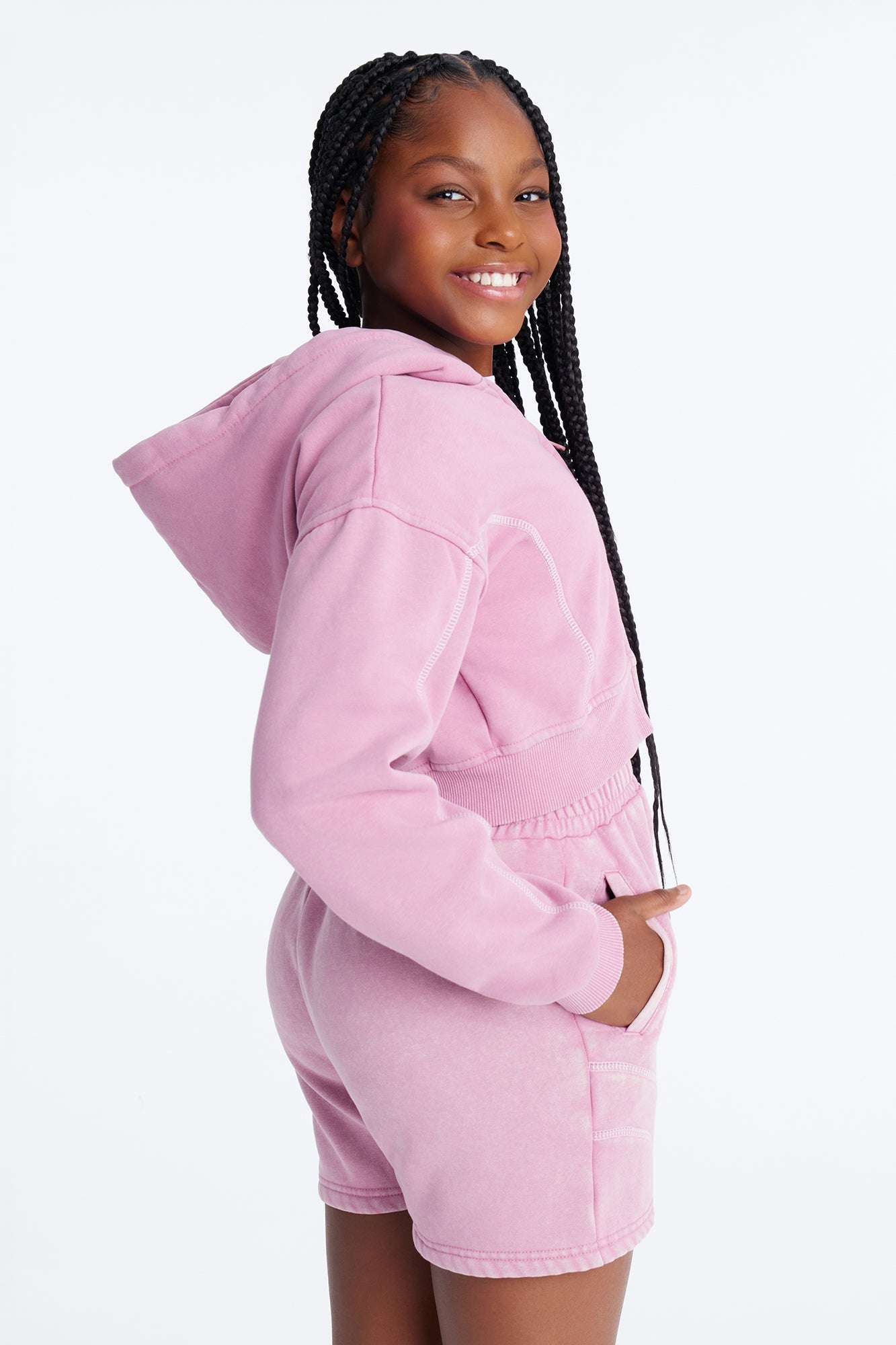 Mini Norah Washed Short Set - Mauve