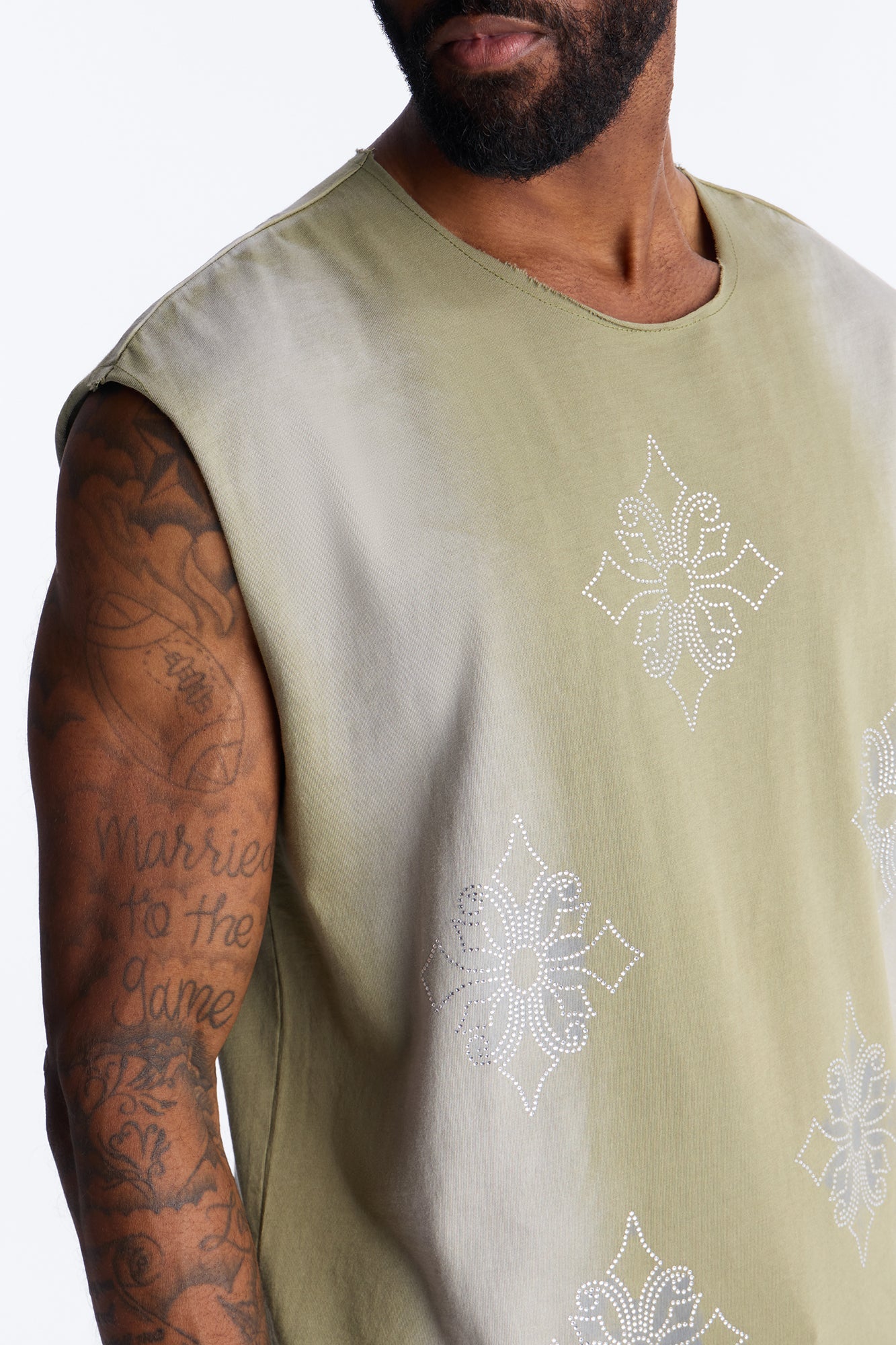 Crown Stone Muscle Tank Tee Shirt - Green