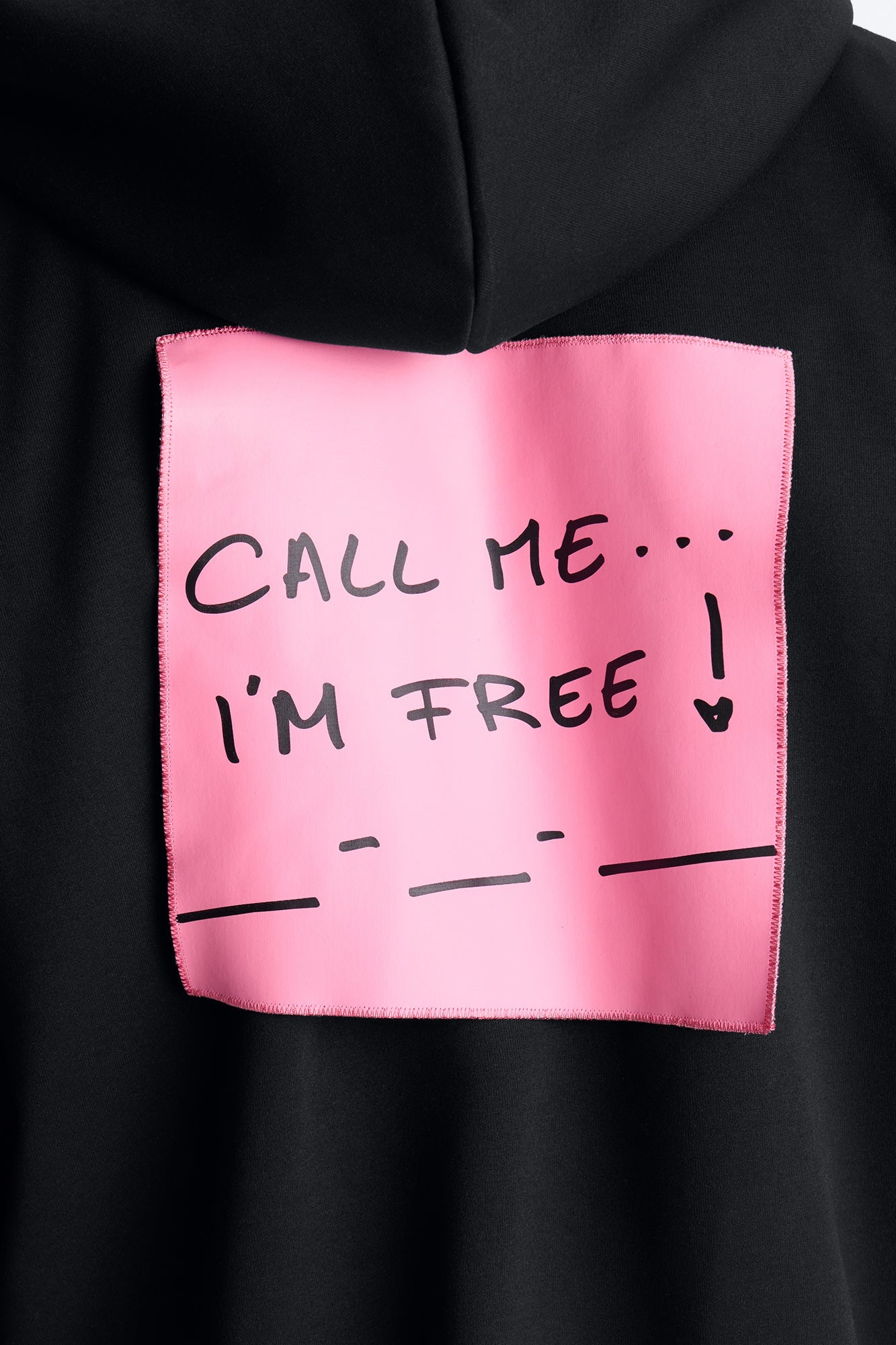 Call Me Structured Hoodie Fleece Hoodie - Black