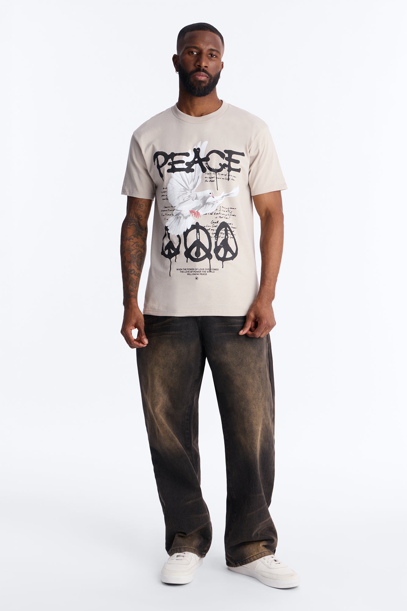 The Power Of Peace Short Sleeve Tee - Silver