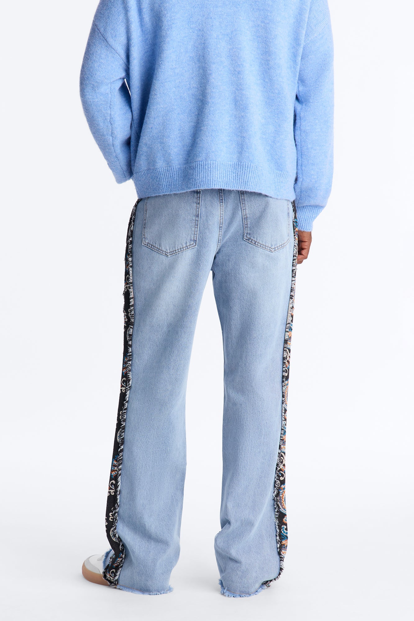 Stacked Slim Flare Exquisite Tapestry Jeans - Light Blue Wash