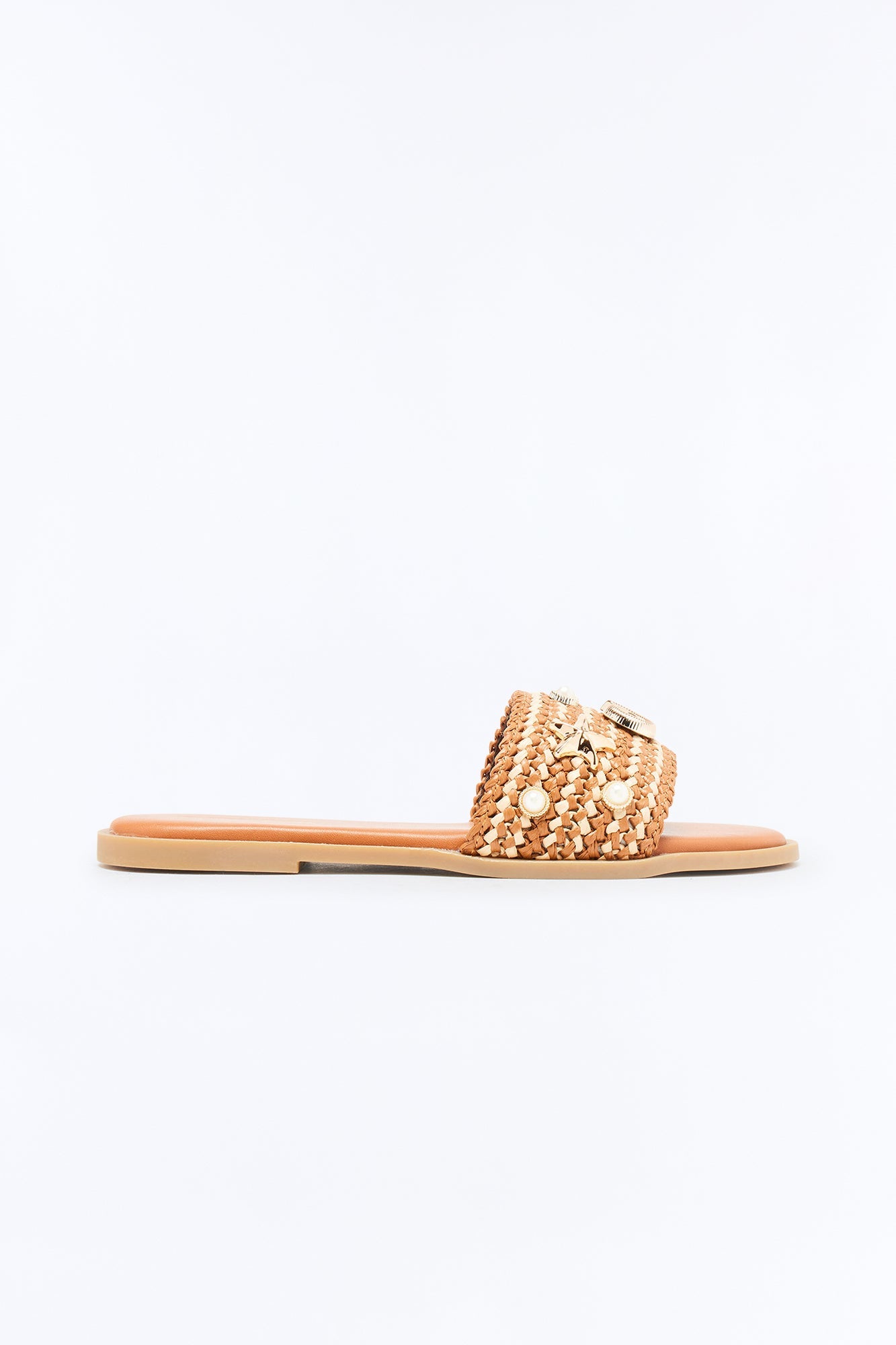 Ojai Raffia Slip On Sandals - Tan