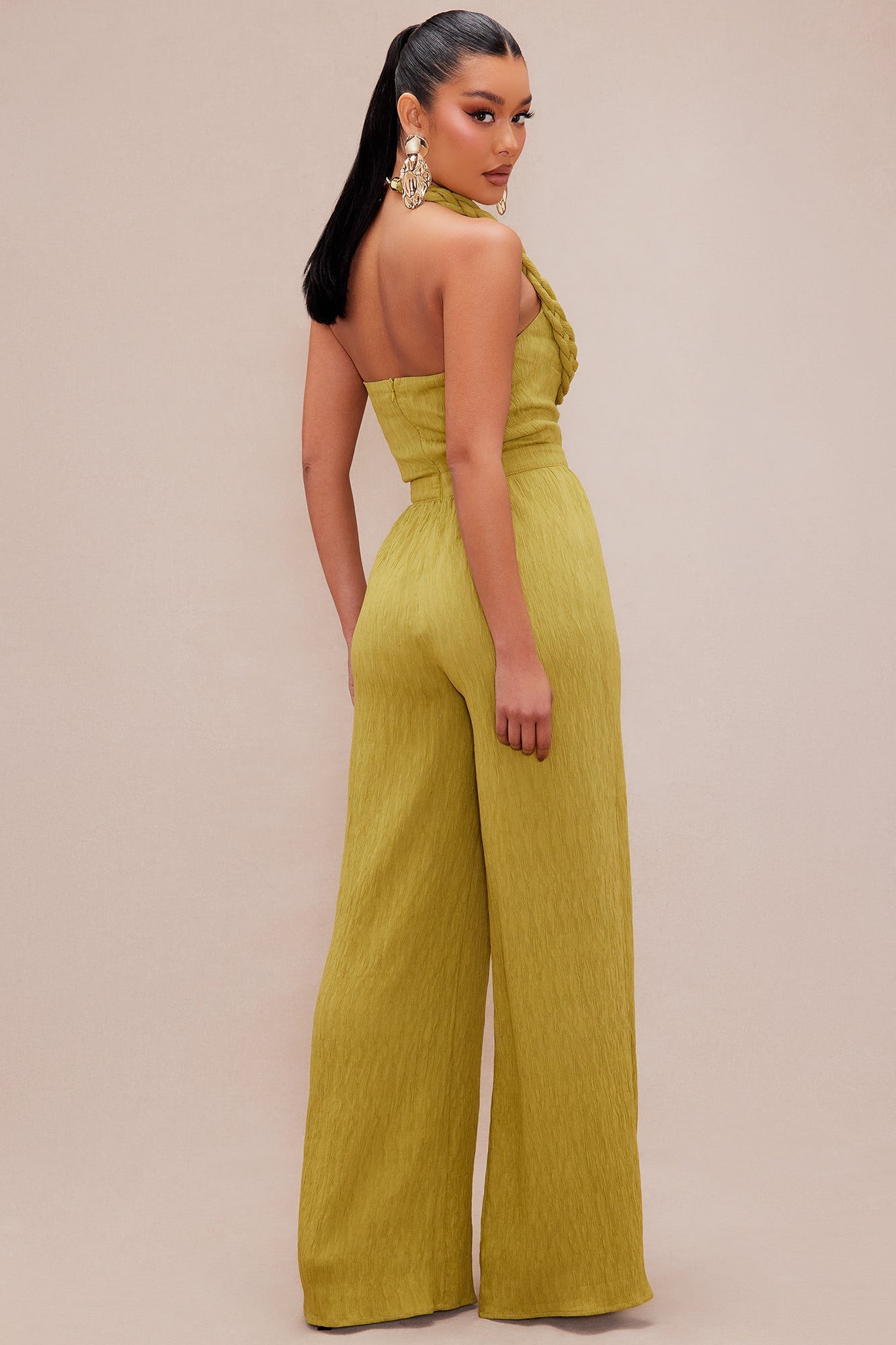 Chelsea Textured Jumpsuit - Olive