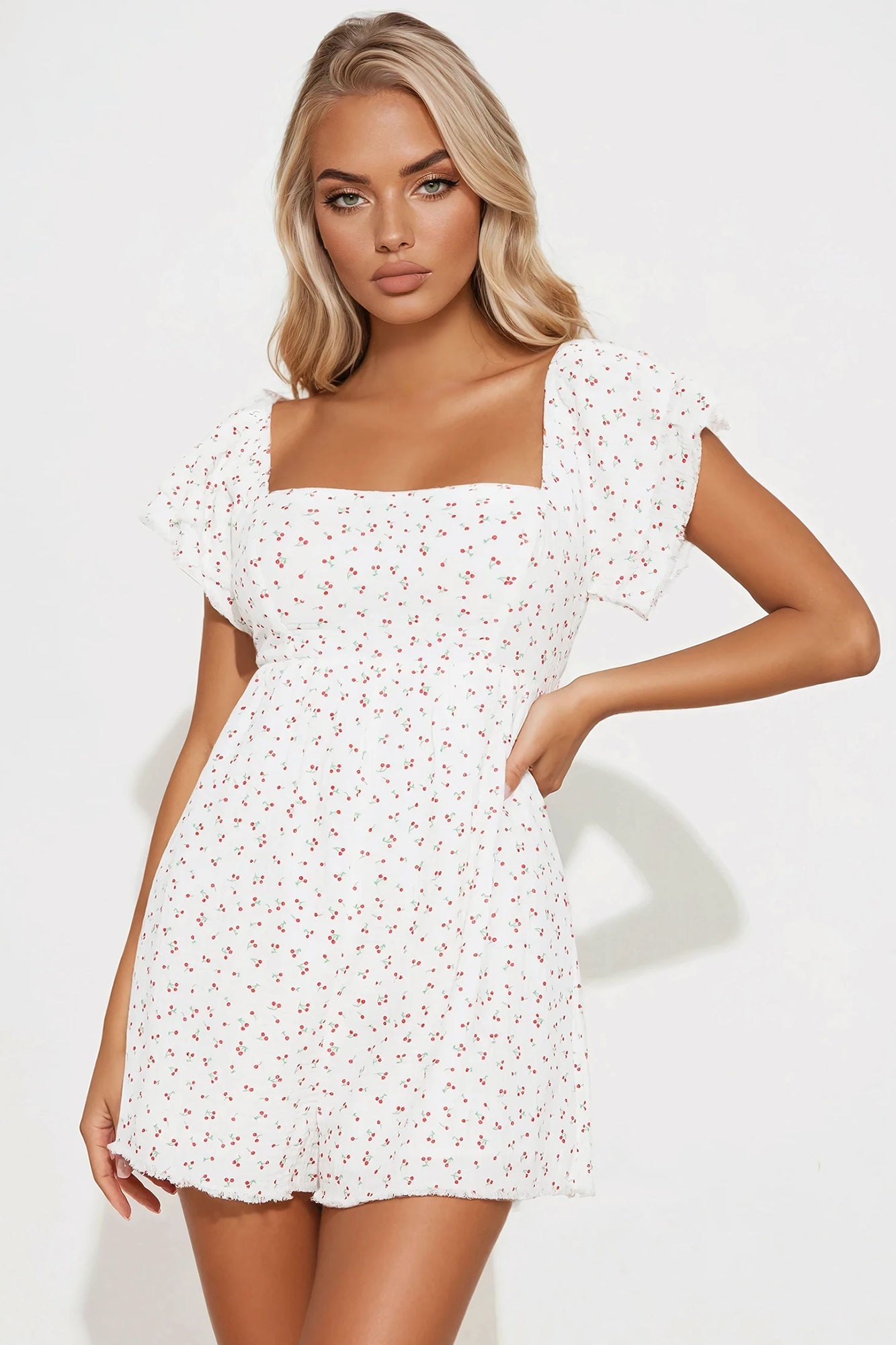 Cherry On Top Gauze Romper - White/combo