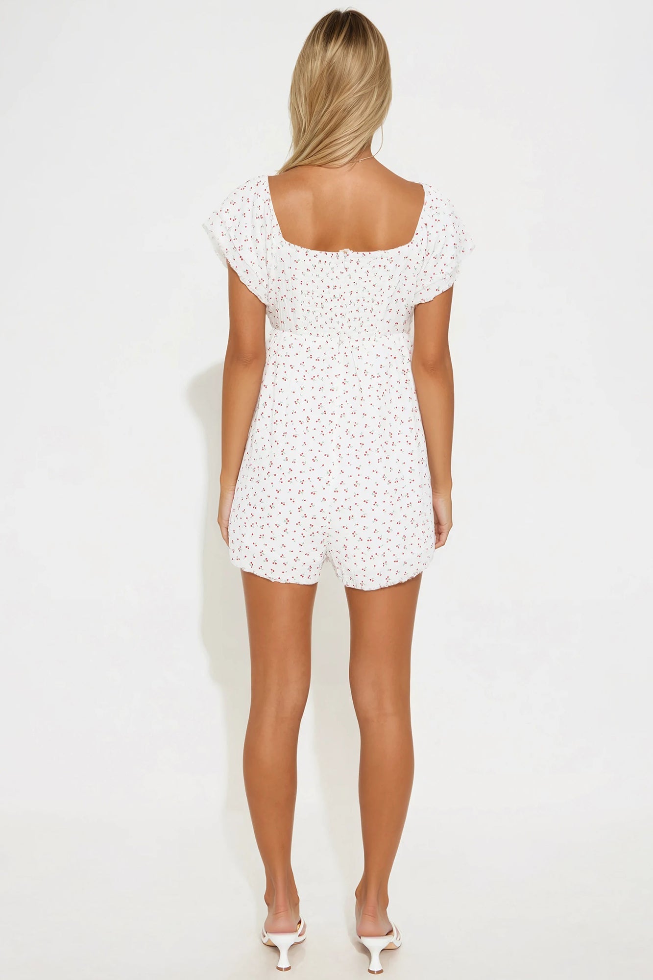 Cherry On Top Gauze Romper - White/combo