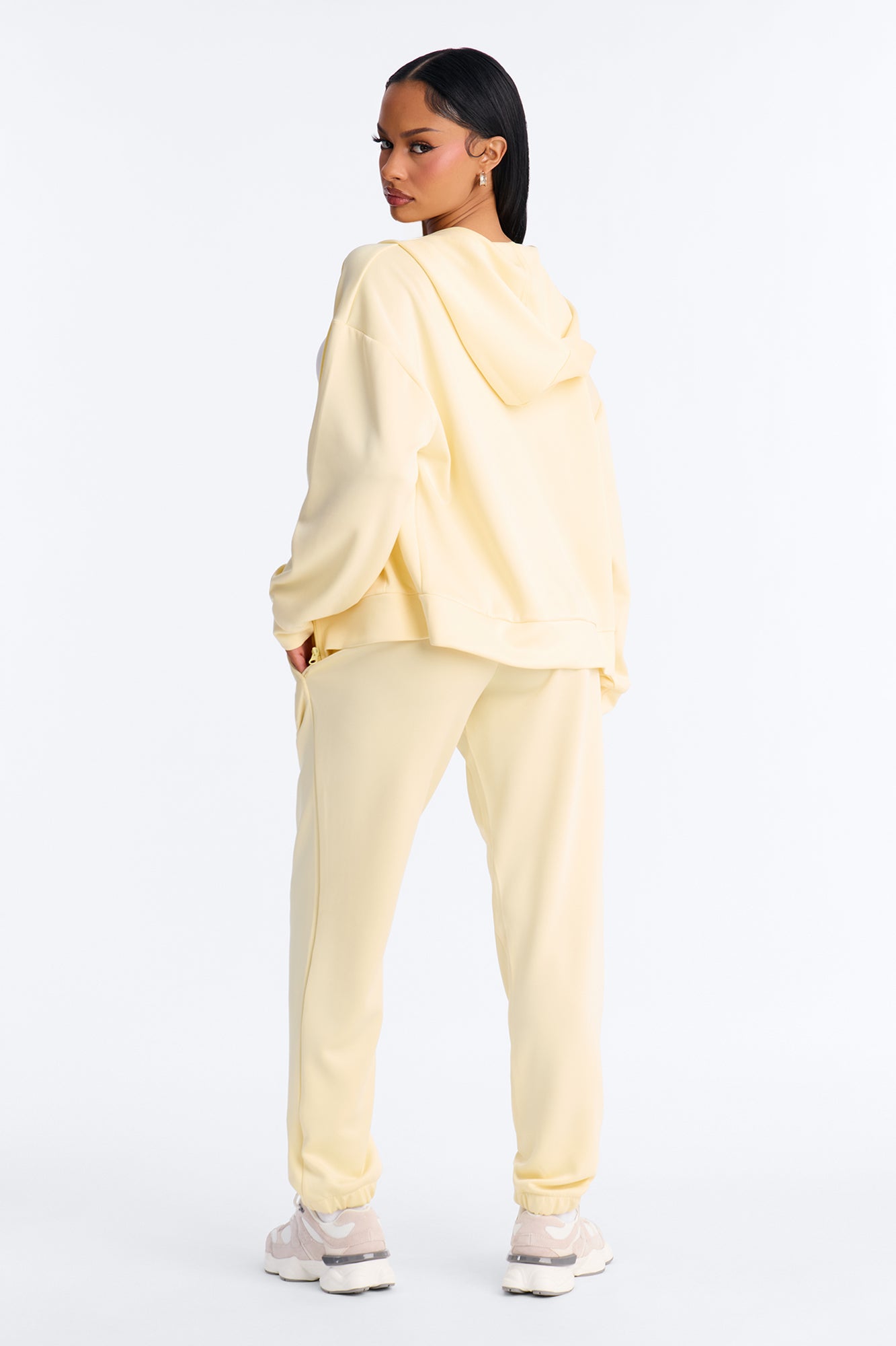 Sophia Scuba Zip Up Jogger Set - Yellow