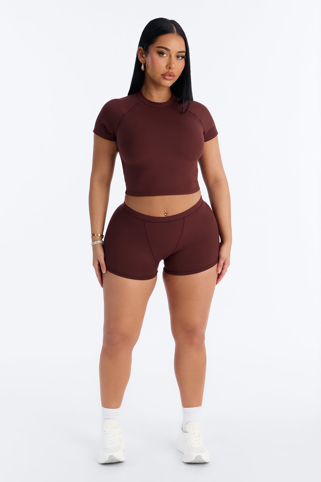 Kendra Brushed Short Set - Chocolate