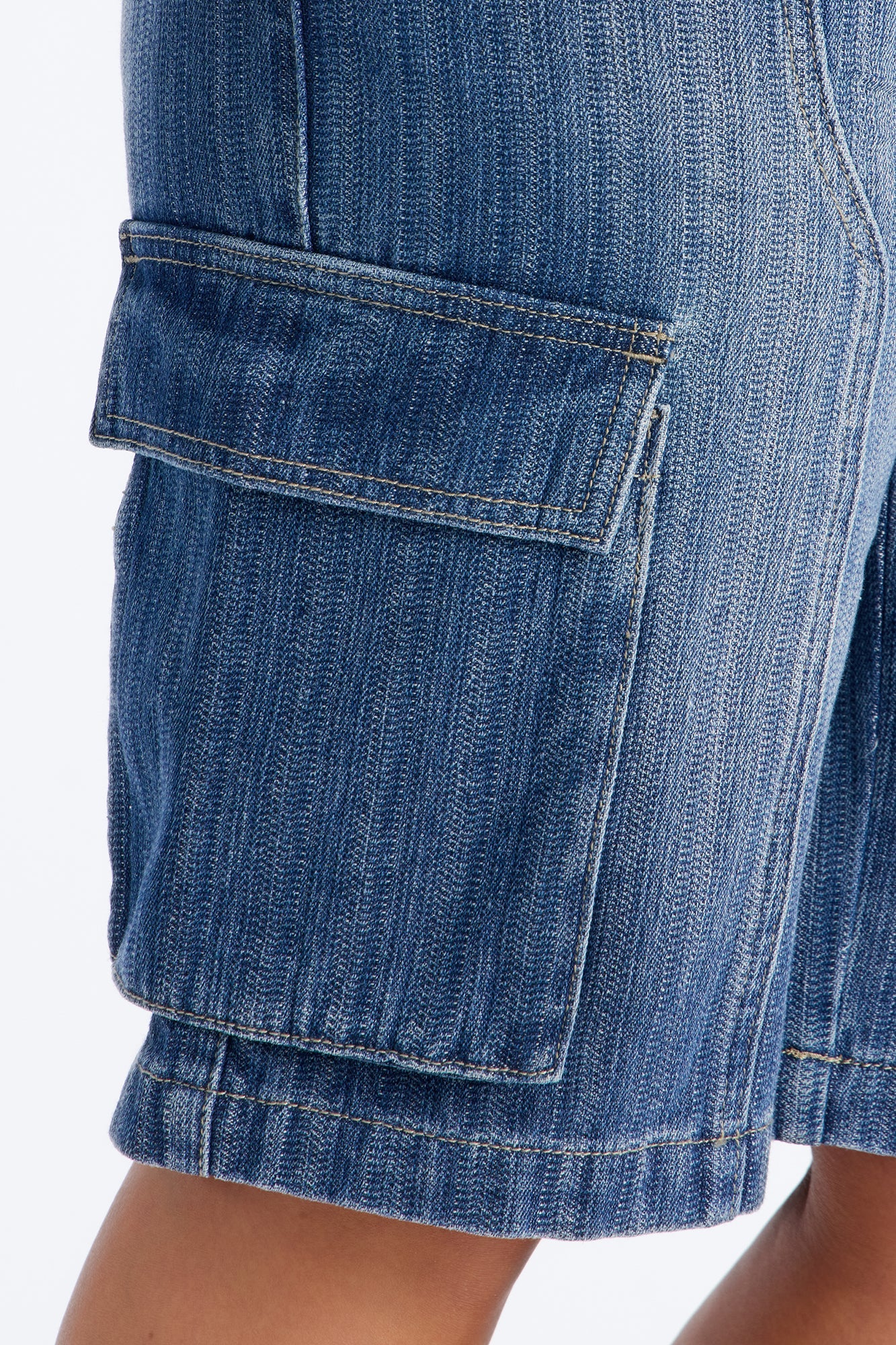 Lyon Cargo Denim Jorts - Medium Wash