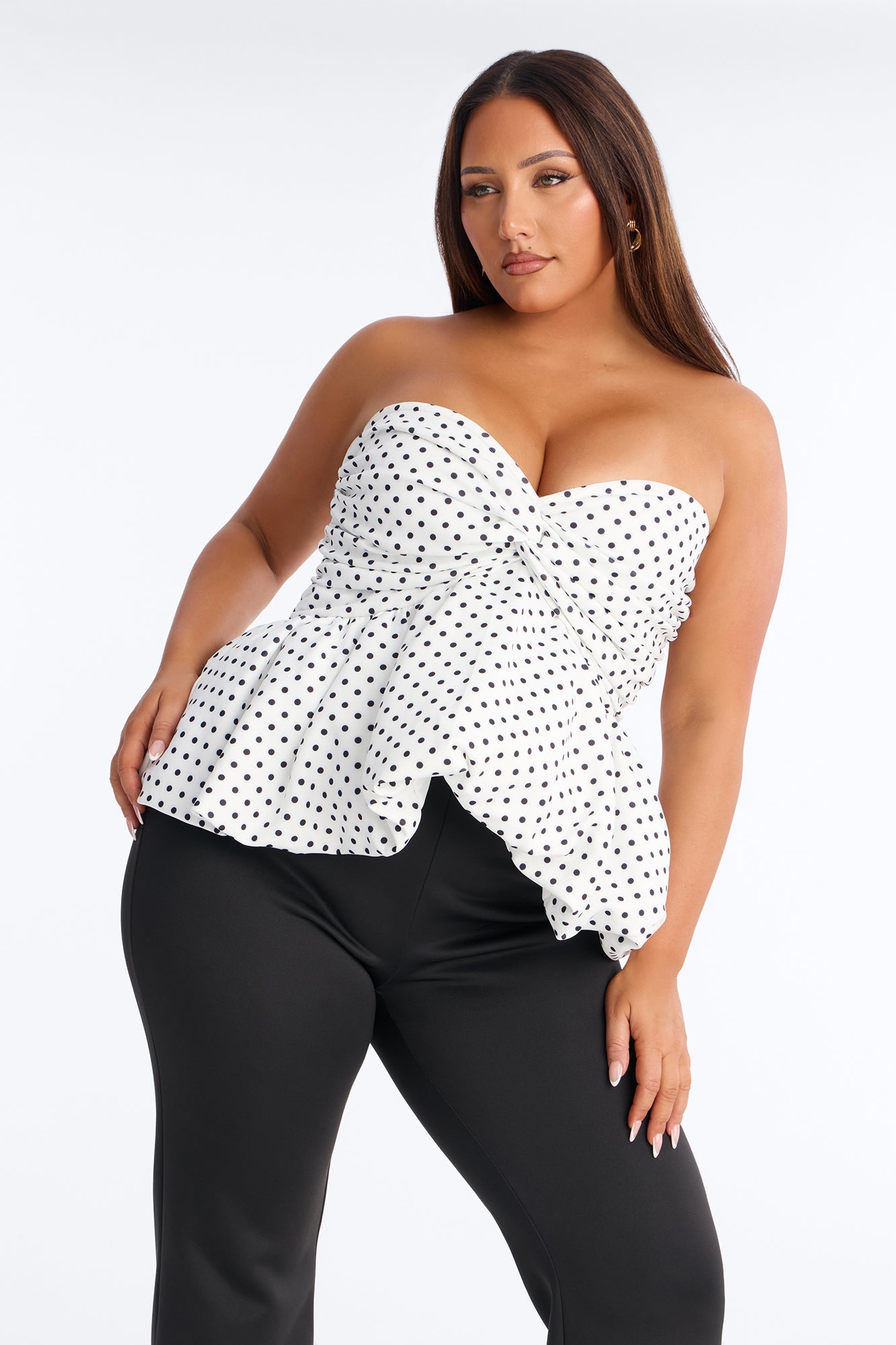 Emmaline Polka Dot Sweetheart Jumpsuit - Black/White