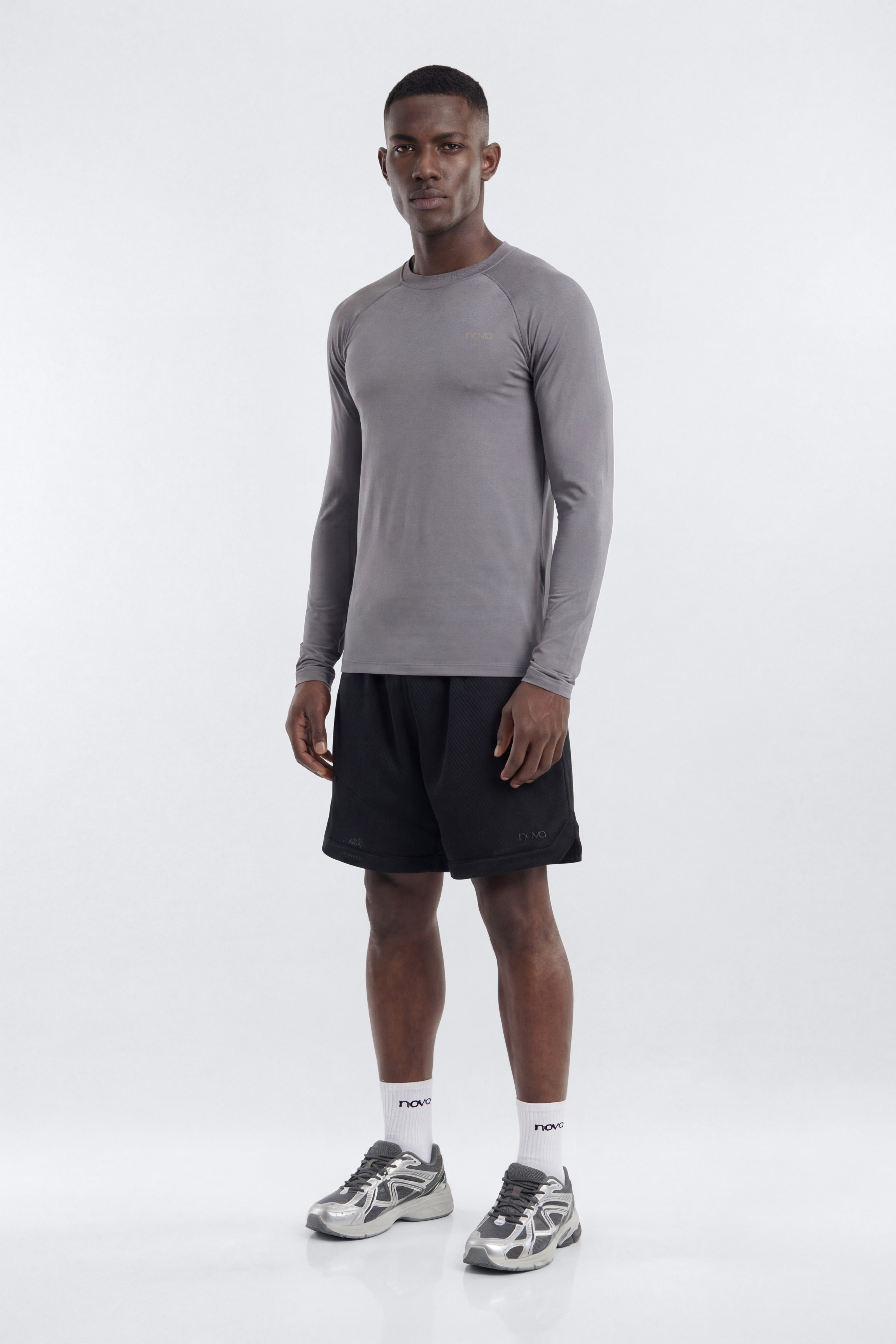 HexTech™ Long Sleeve Active Top - Grey
