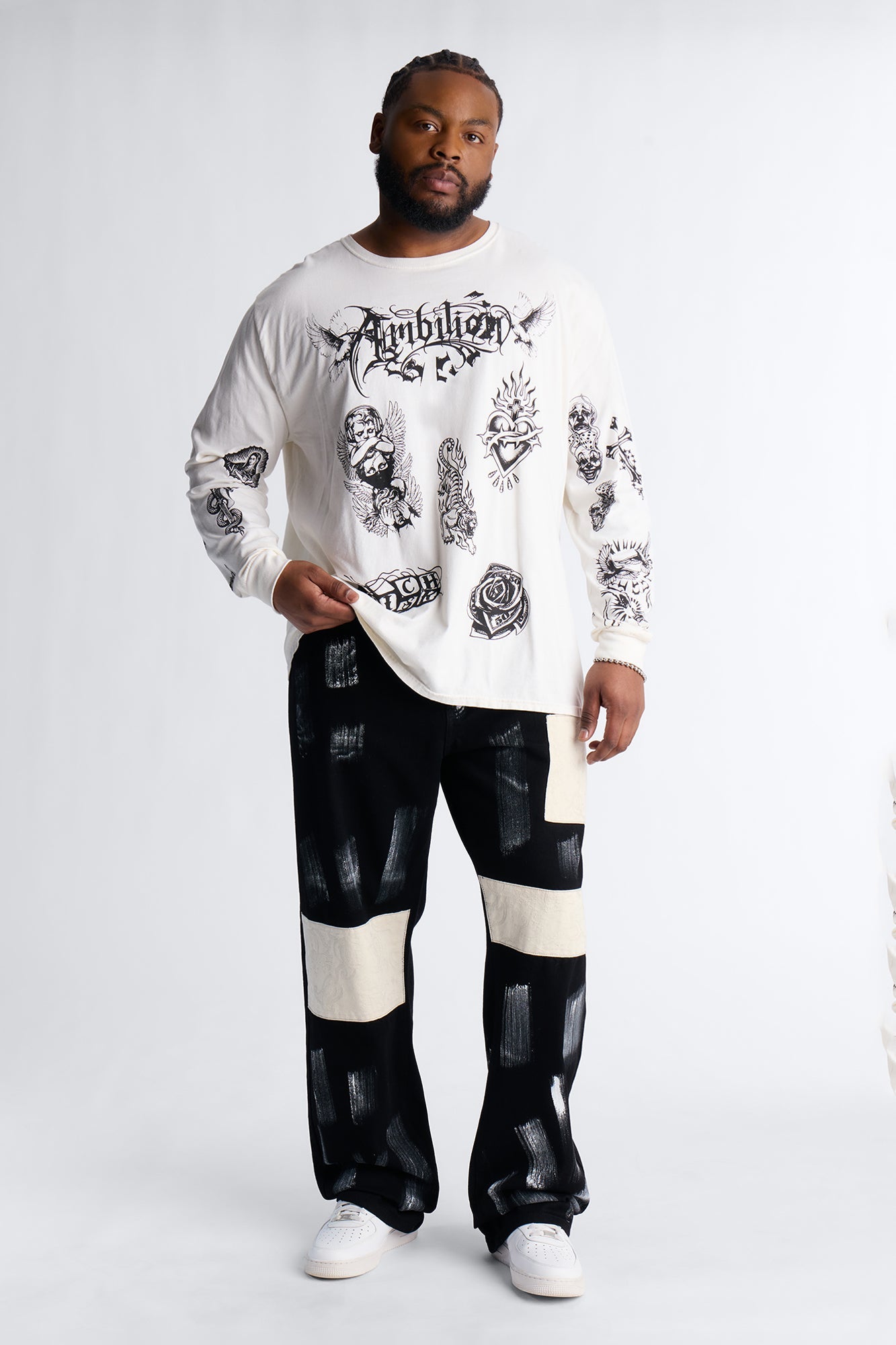 Ambition Oversized Long Sleeve Tee - Natural
