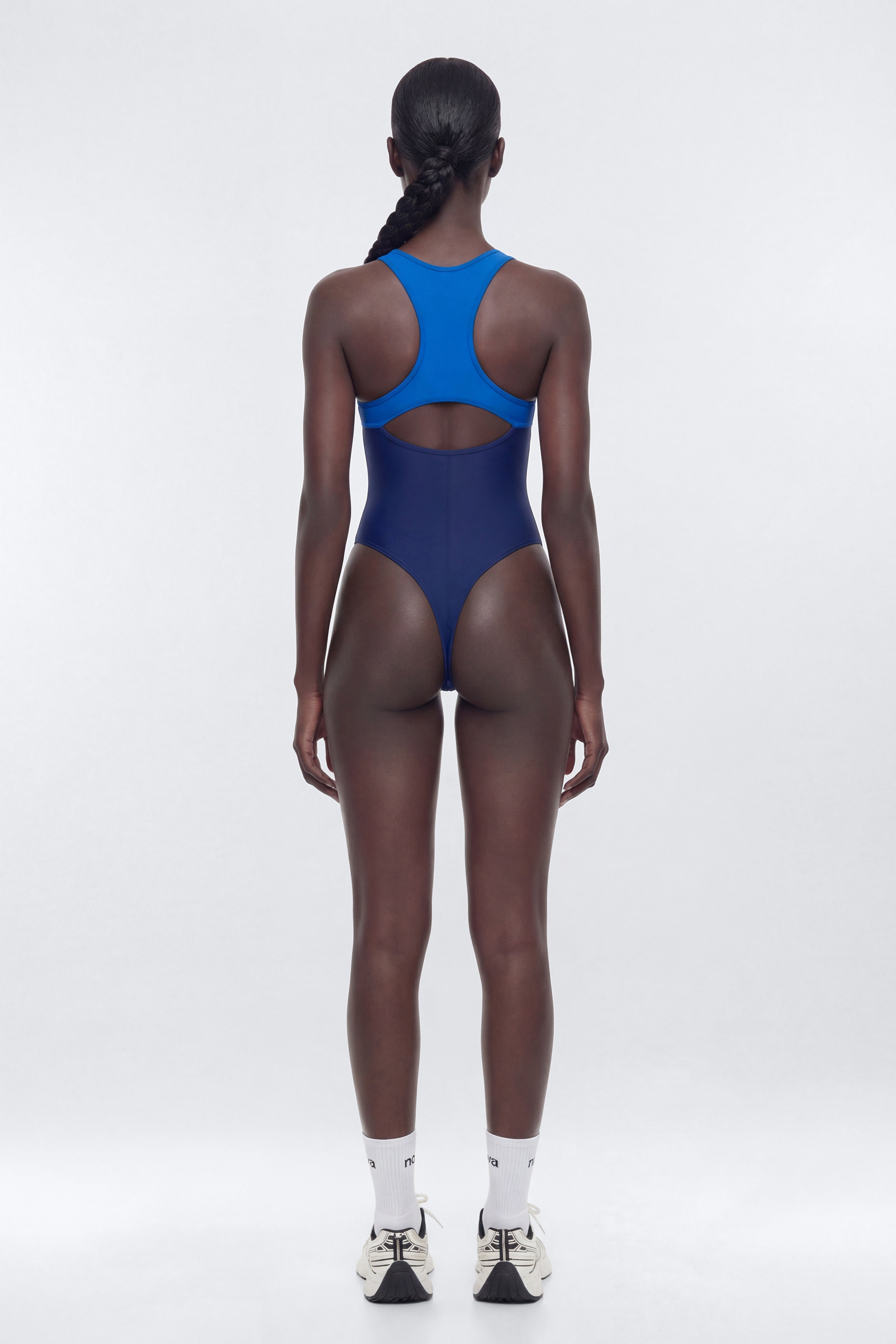 AirSculpt™ Cut Out Sports Bodysuit - Blue/combo