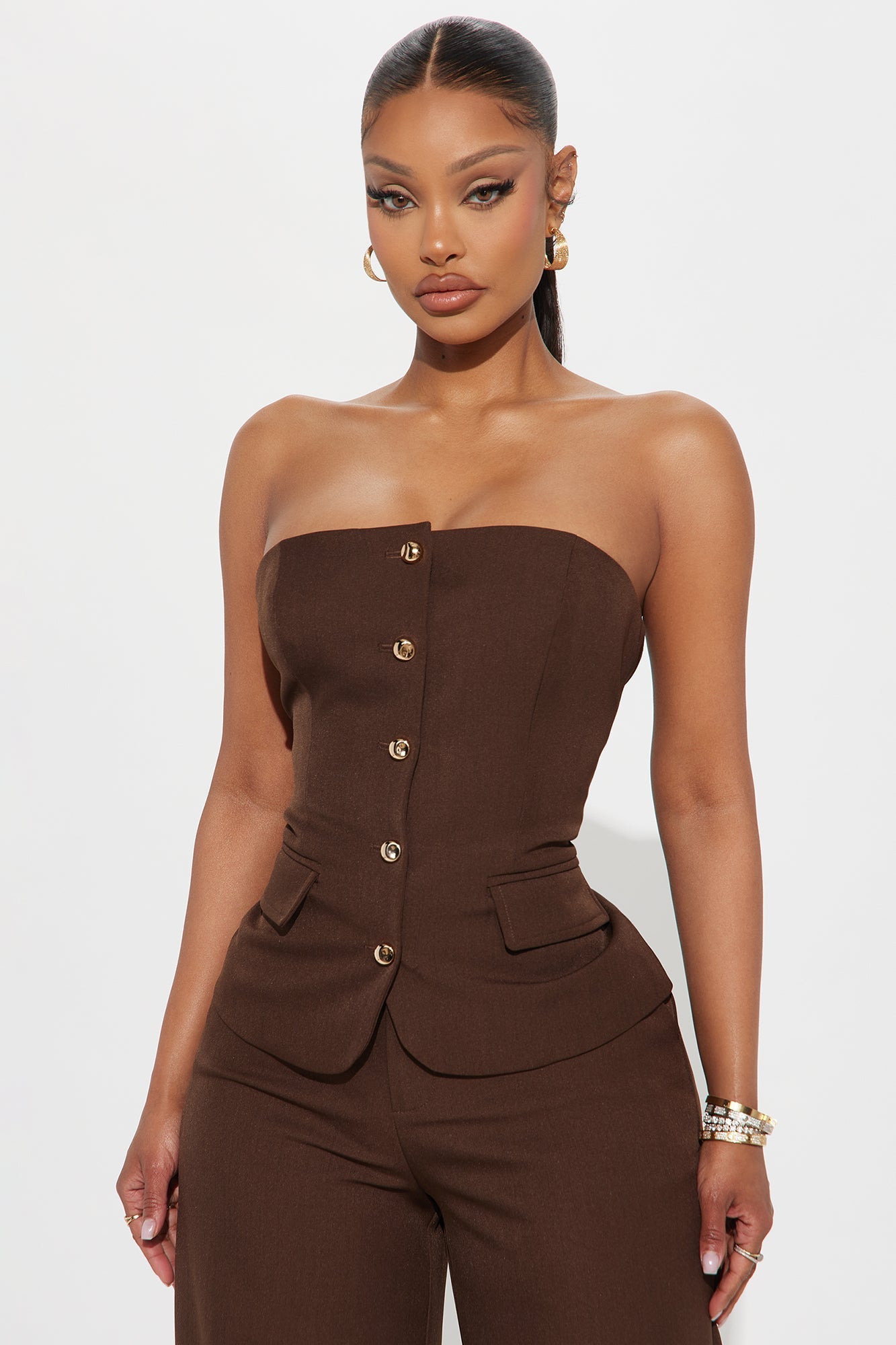 Shayla Pant Set - Chocolate