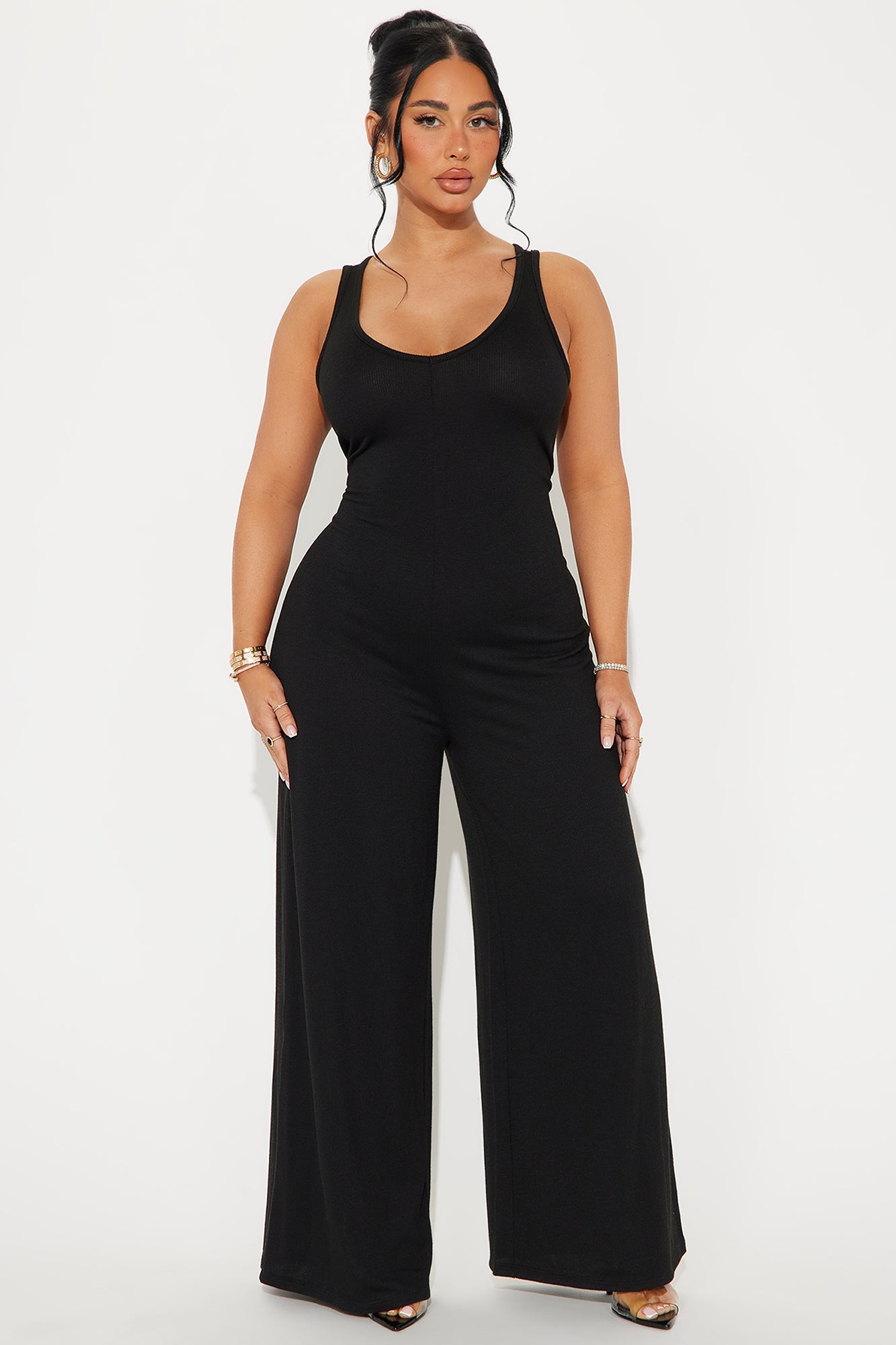 Making My Way Ribbed Jumpsuit - Black