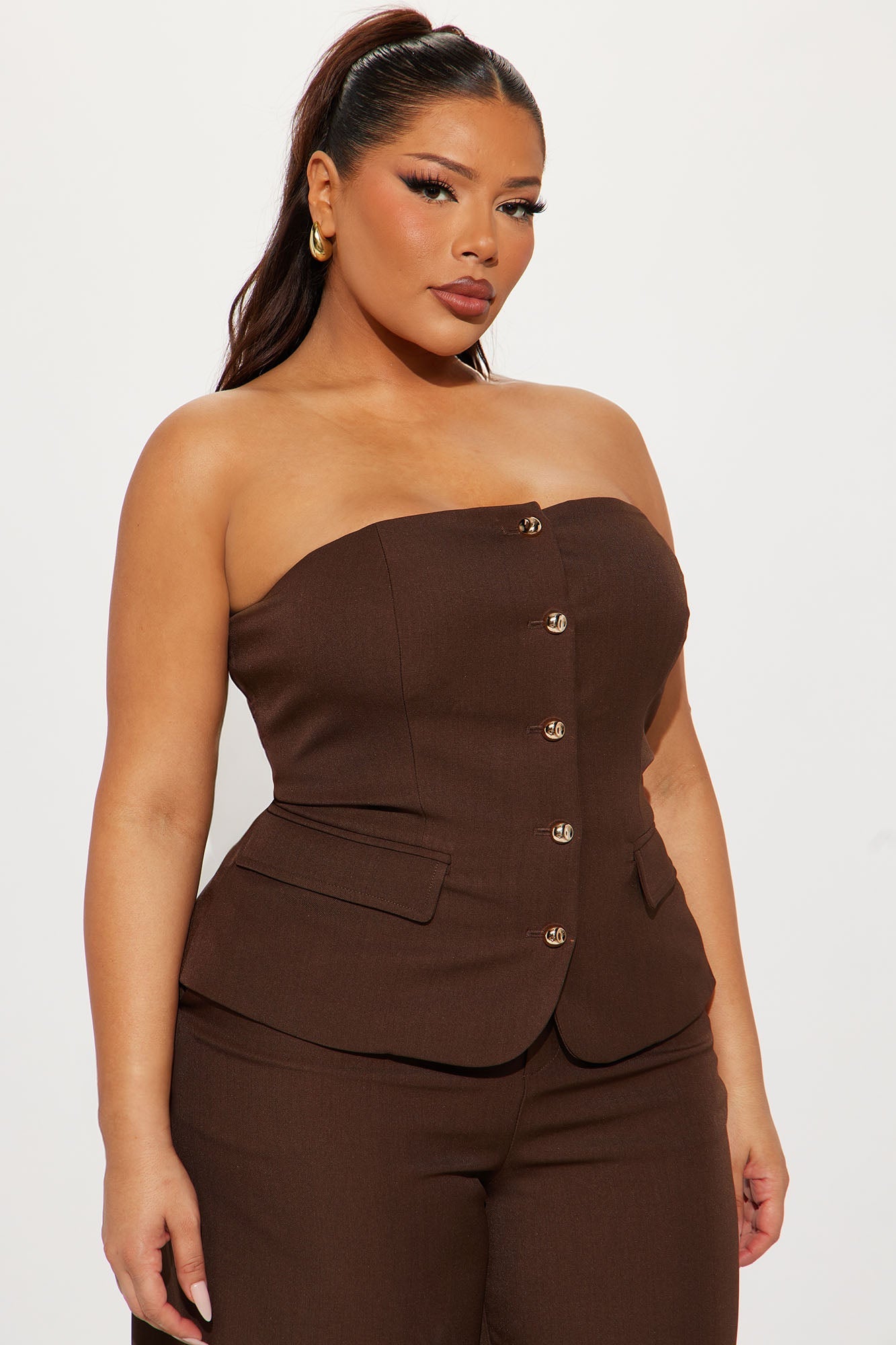 Shayla Pant Set - Chocolate