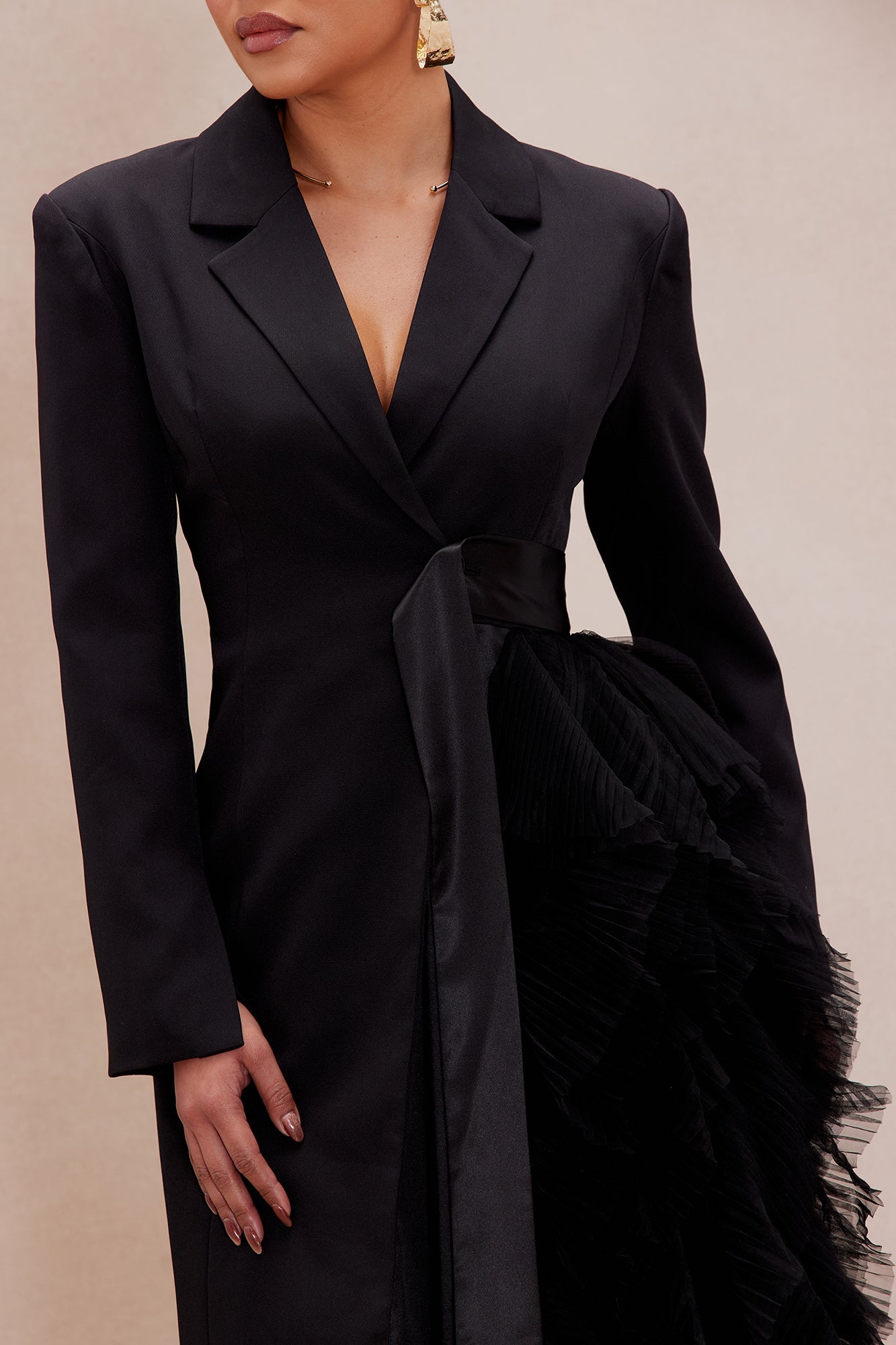 Katie Tulle Blazer - Black