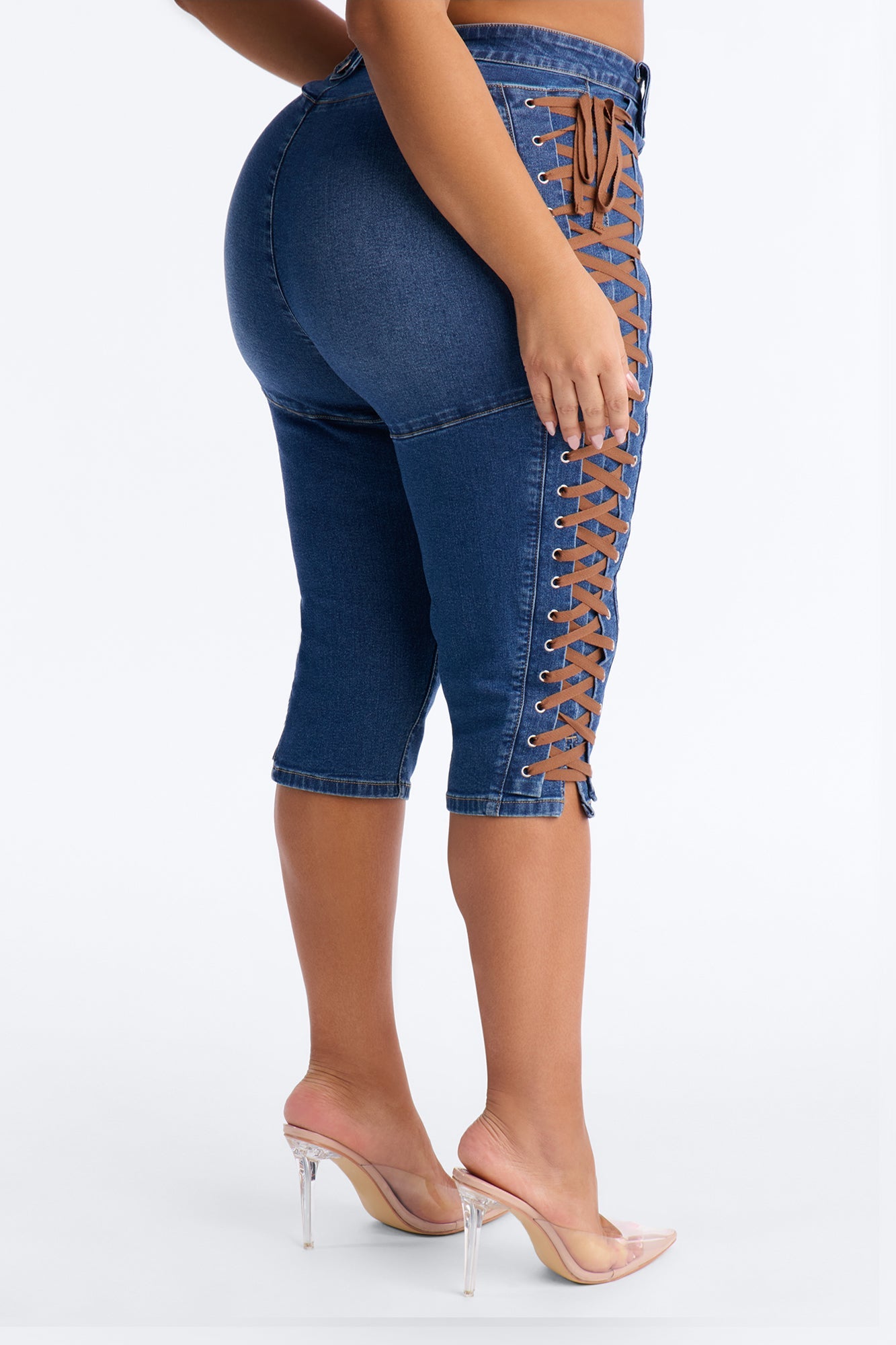 Jaw Dropper Stretch Pedal Pusher Skinny Jean - Dark Wash