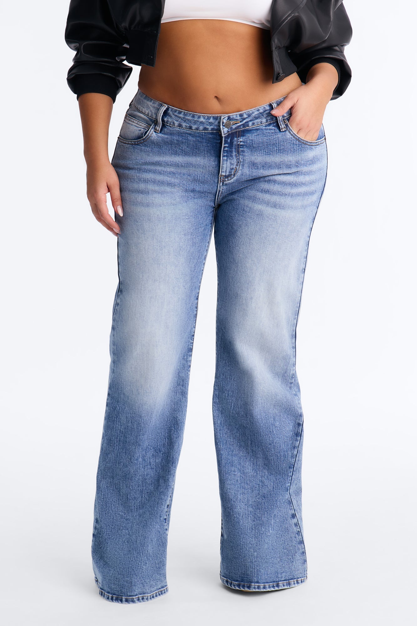 Camden Compression Low Rise Flare Jeans - Light Wash