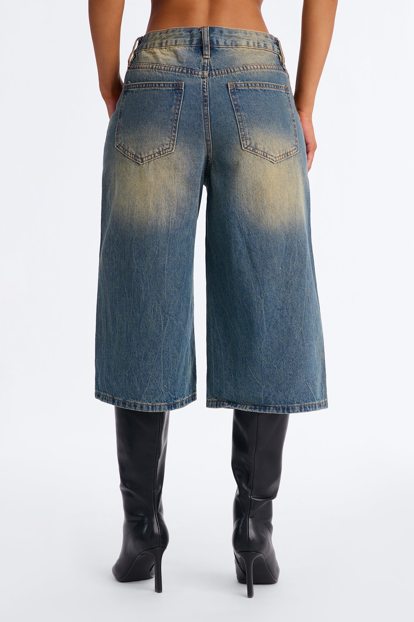 Livingston Tinted Culotte Jeans - Vintage Wash