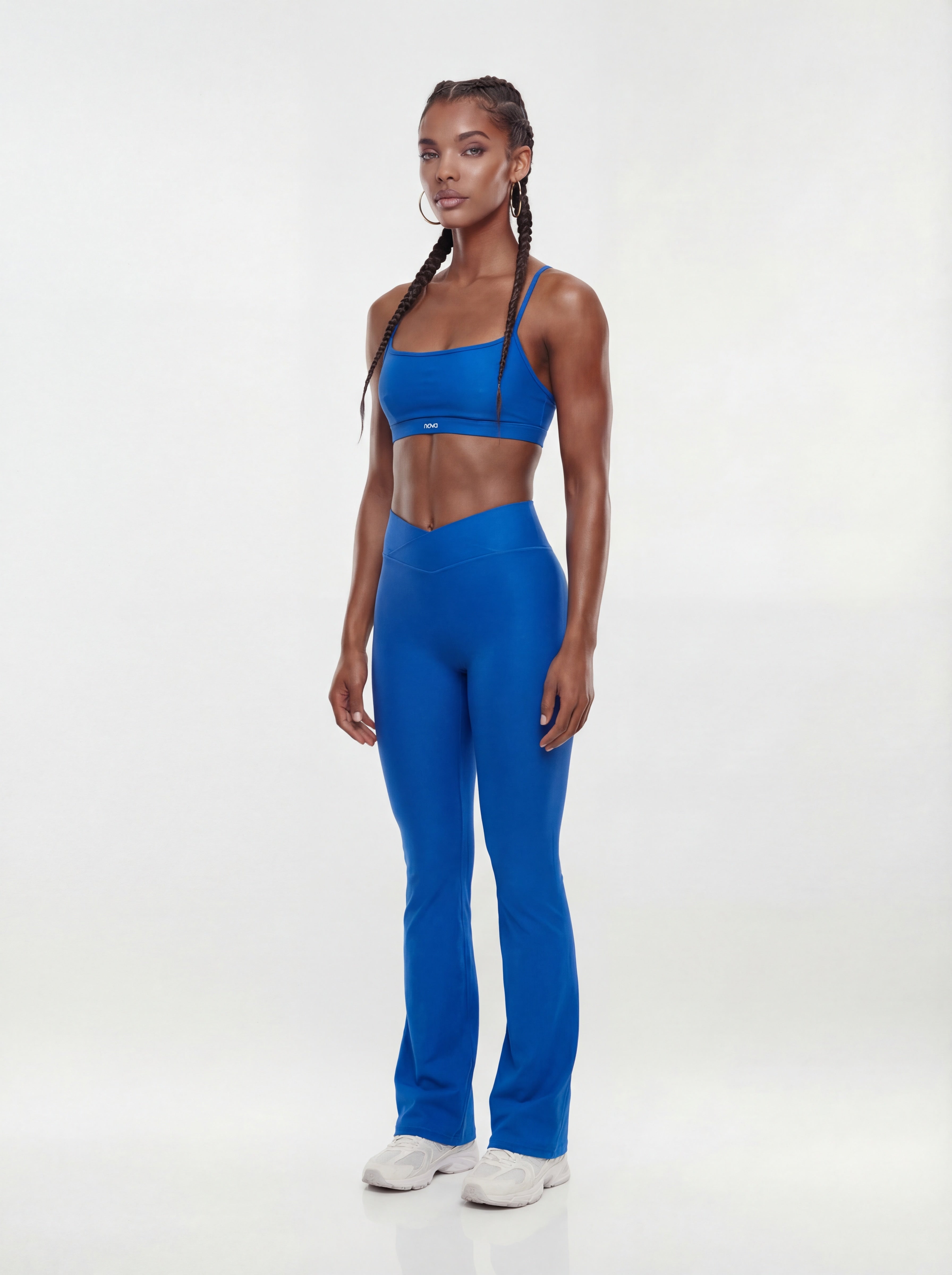 AirSculpt™ 32″ Cross Front Mid Rise Flare Legging - CobaltBlue