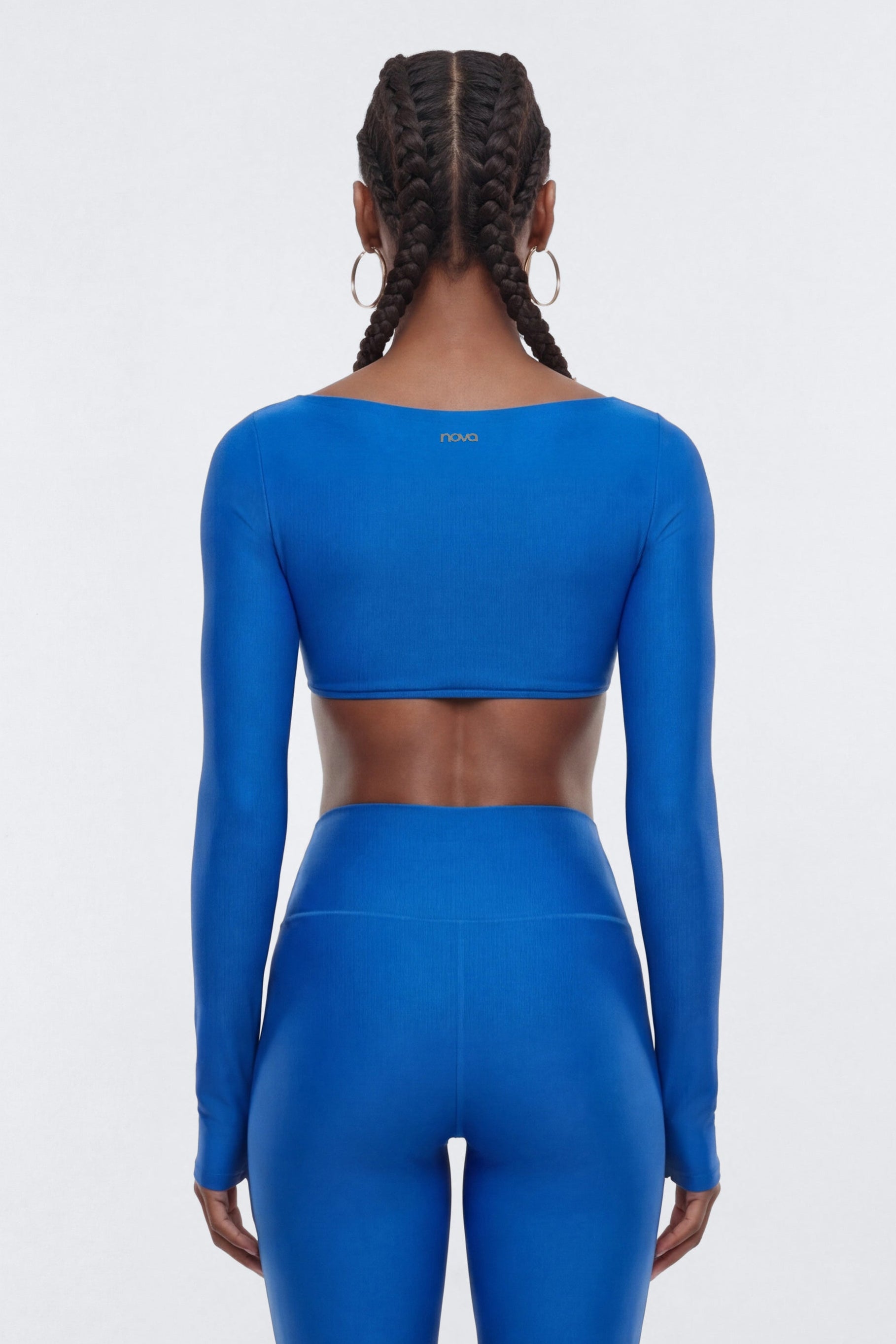 AirSculpt™ Long Sleeve Crop Sports Top - CobaltBlue