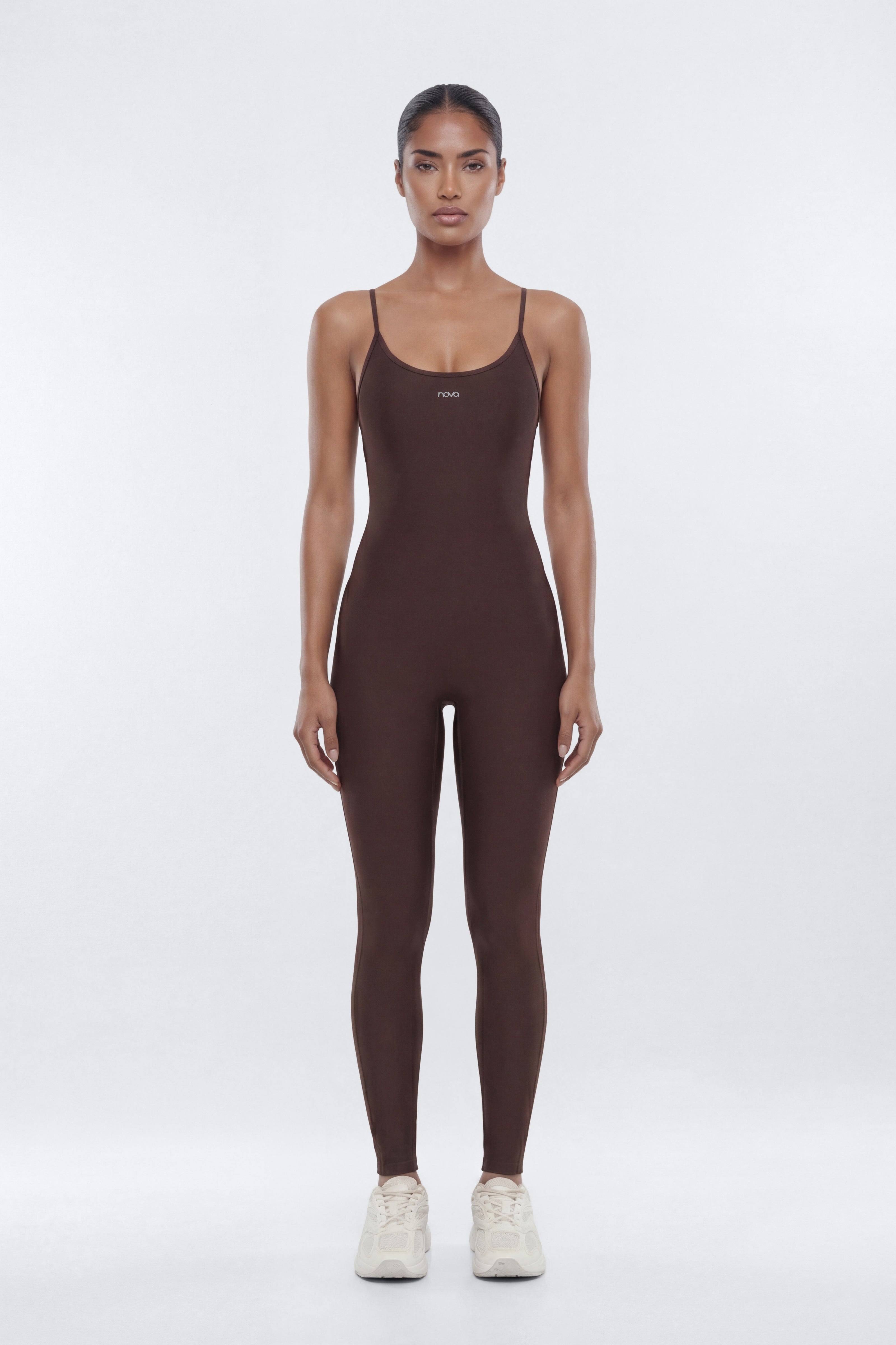 AirSculpt™ 25″ Skinny Jumpsuit - Brown